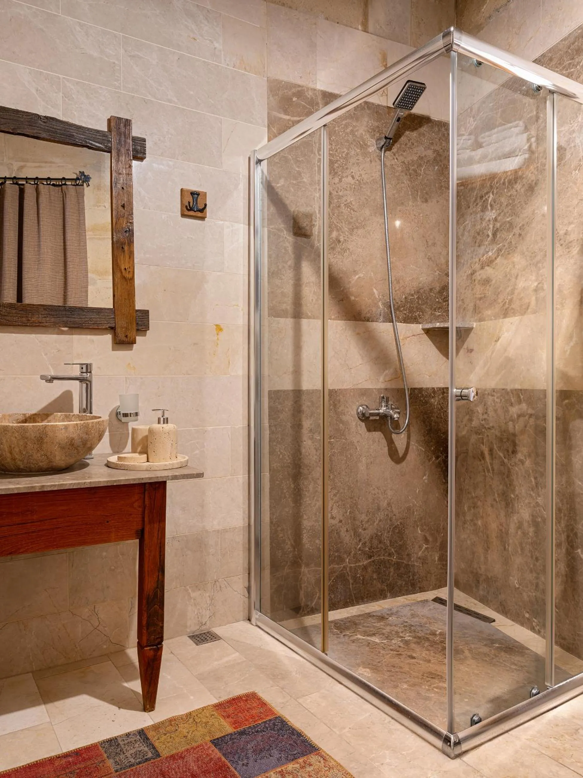 Shower in Aza Cave Cappadocia Adult Hotel