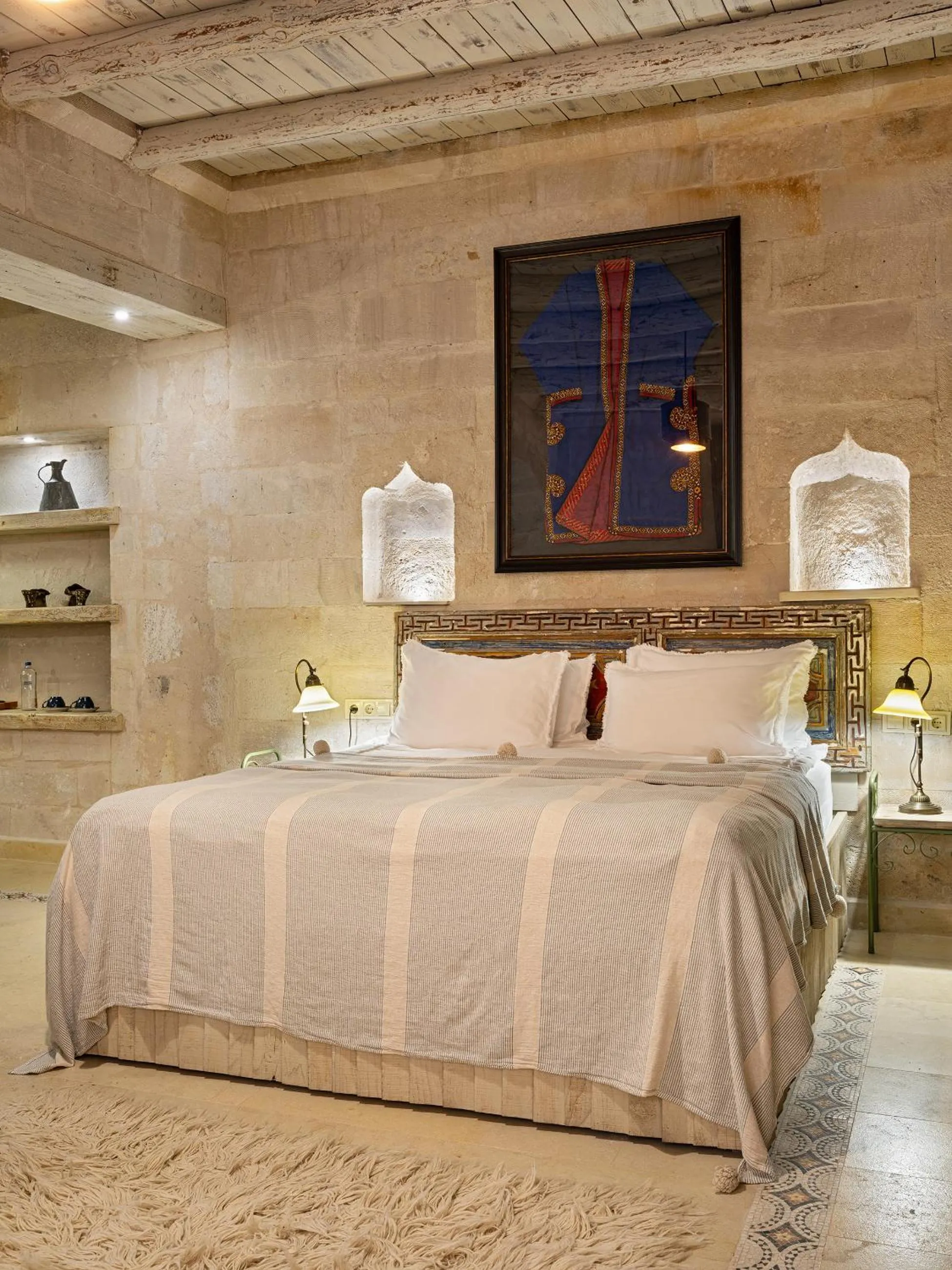 Bed in Aza Cave Cappadocia Adult Hotel