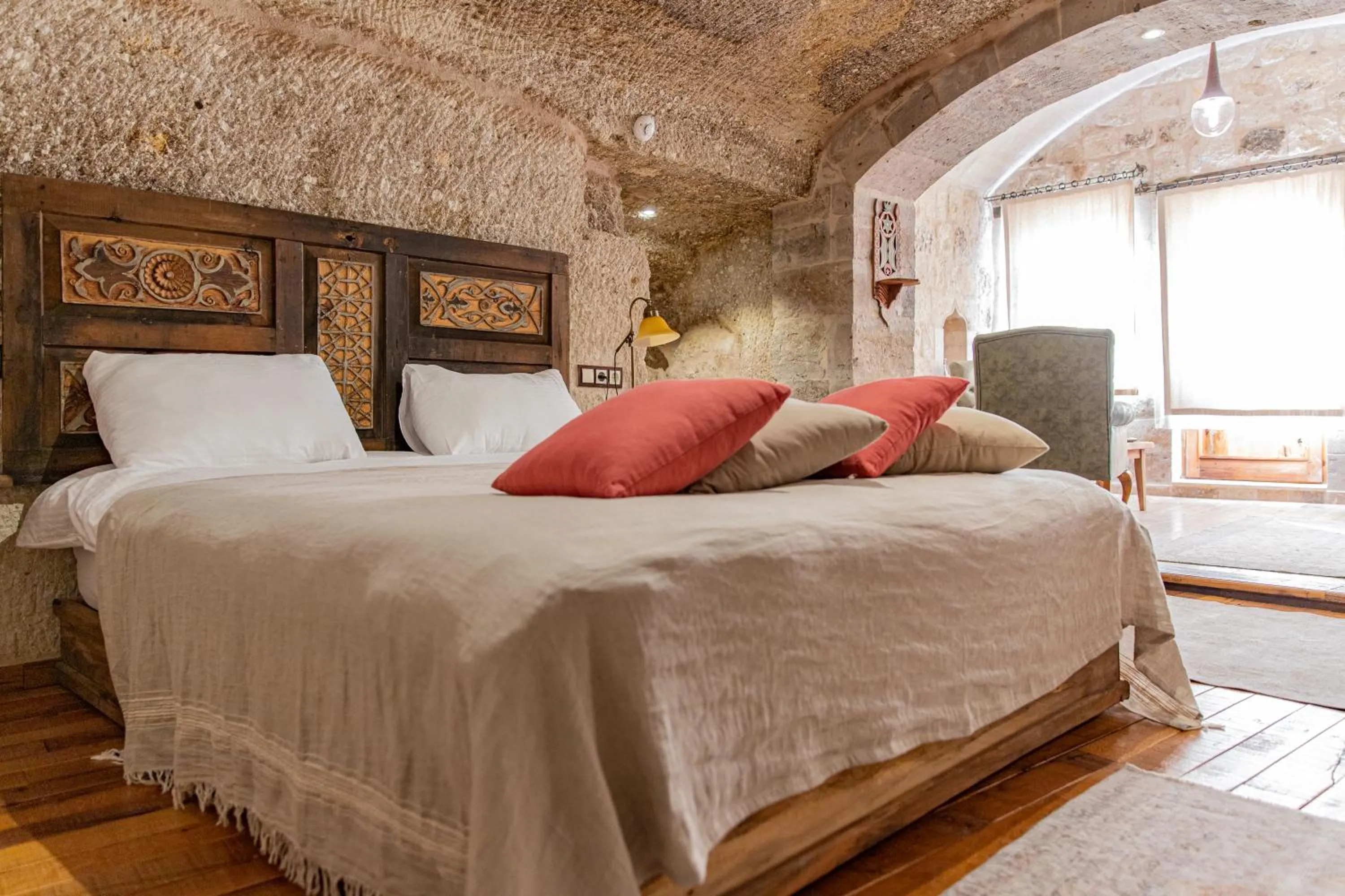 Bed in Aza Cave Cappadocia Adult Hotel
