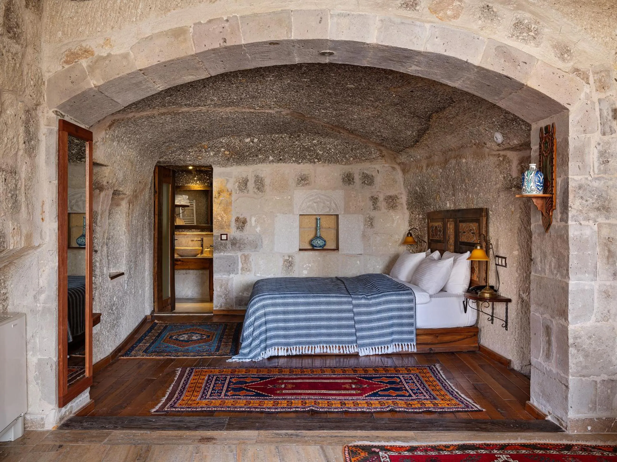 Bed in Aza Cave Cappadocia Adult Hotel