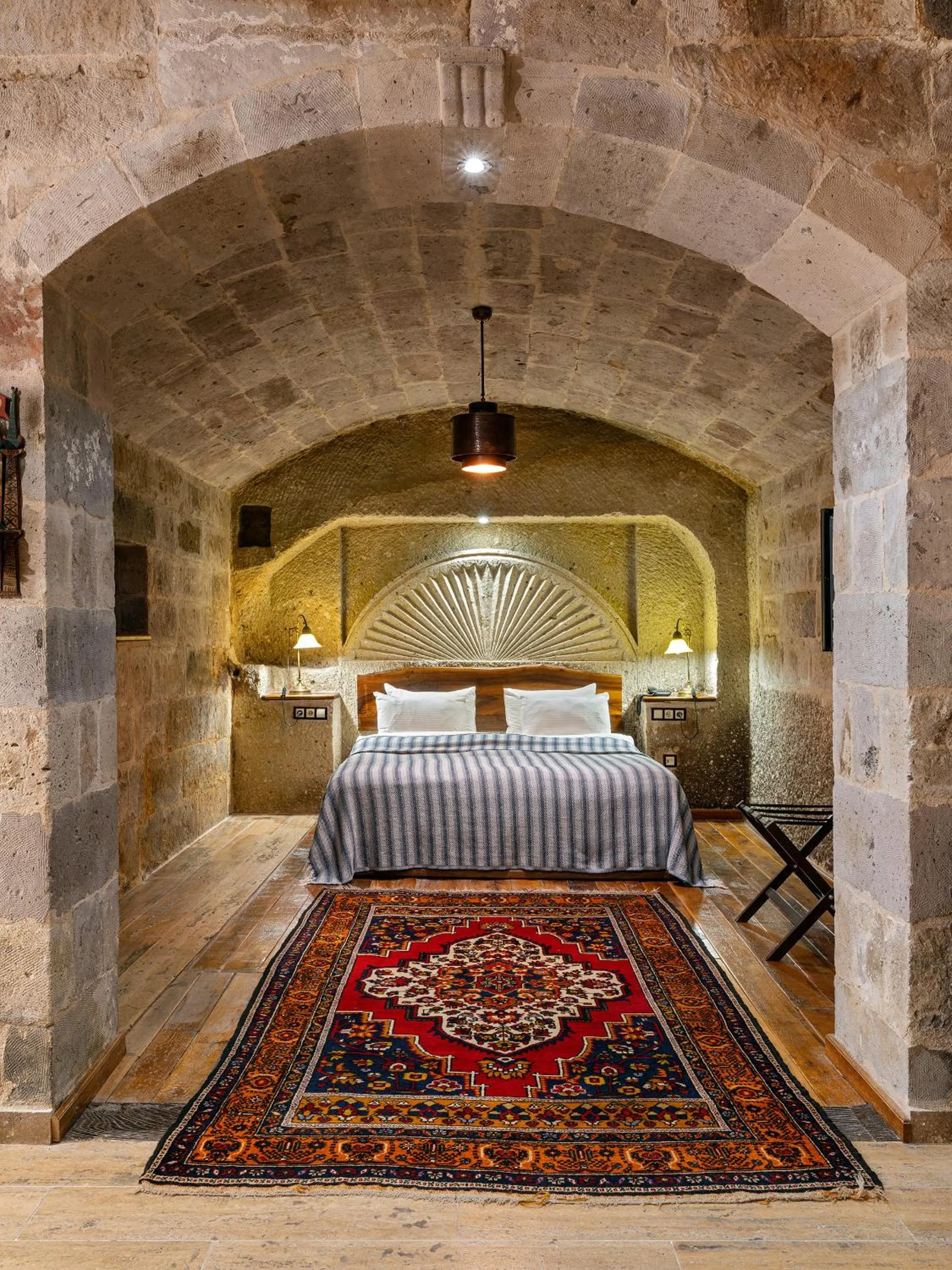 Bed in Aza Cave Cappadocia Adult Hotel