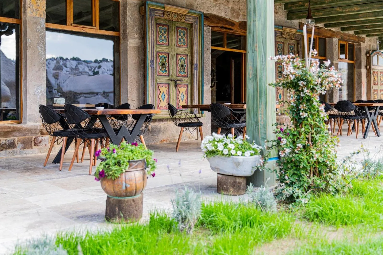 Patio in Aza Cave Cappadocia Adult Hotel