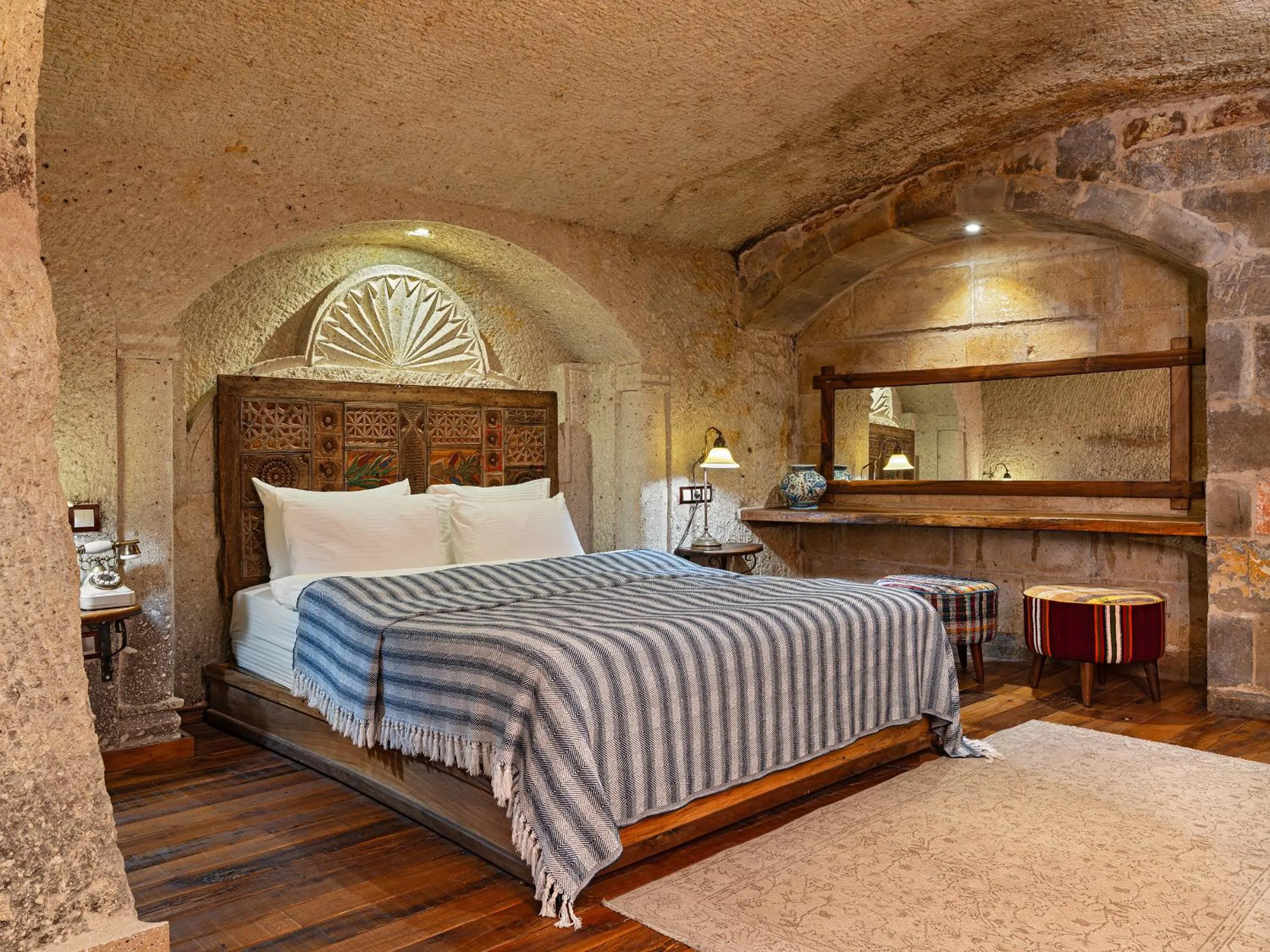 Bed in Aza Cave Cappadocia Adult Hotel