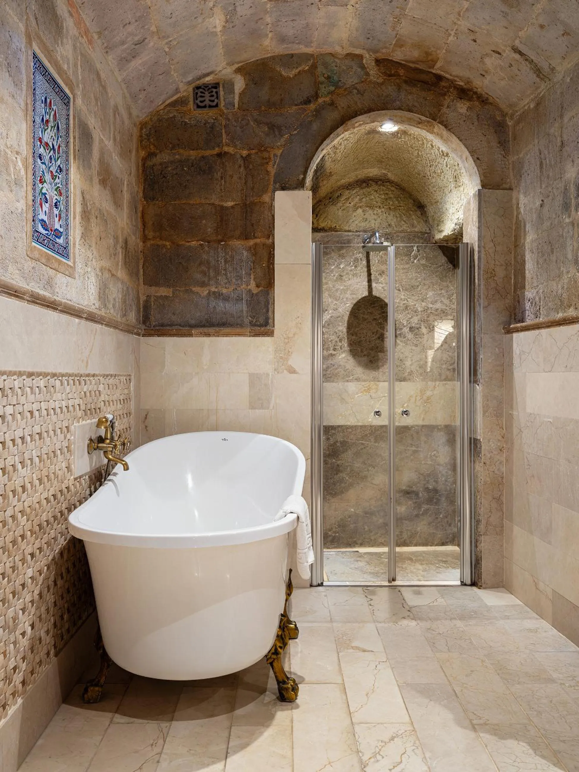 Shower in Aza Cave Cappadocia Adult Hotel