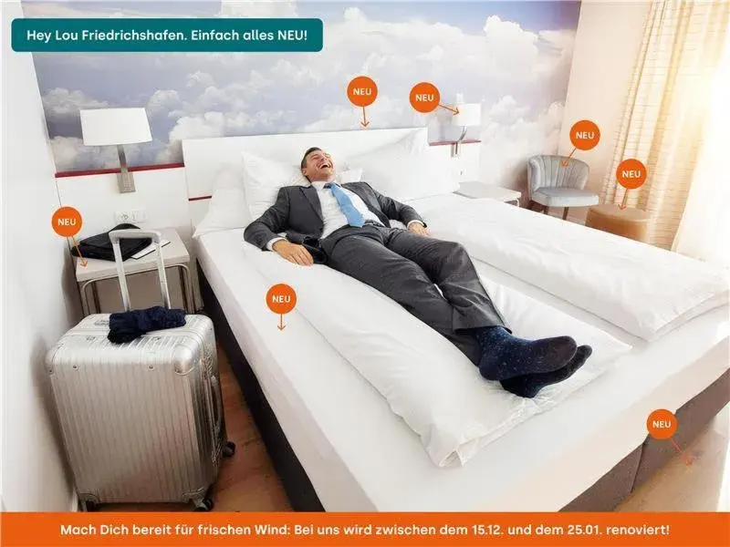 Bed in Hey Lou Hotel Friedrichshafen Bed in Hey Lou Hotel Friedrichshafen