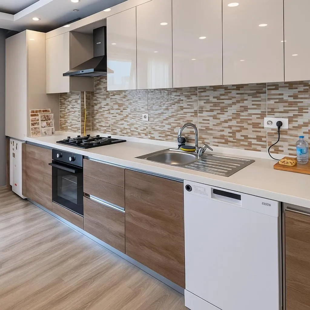 Kitchen or kitchenette in On4 Rooms & Suites