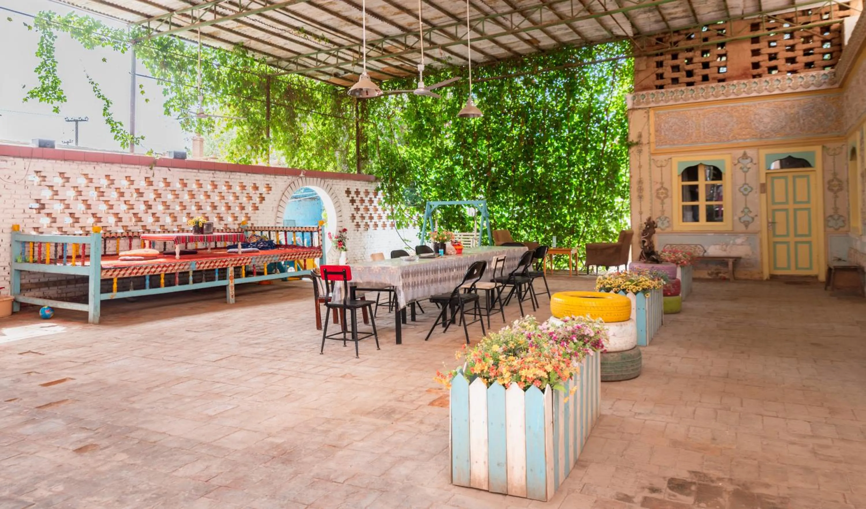 Garden view in New Dap Hostel (in Grape Town)