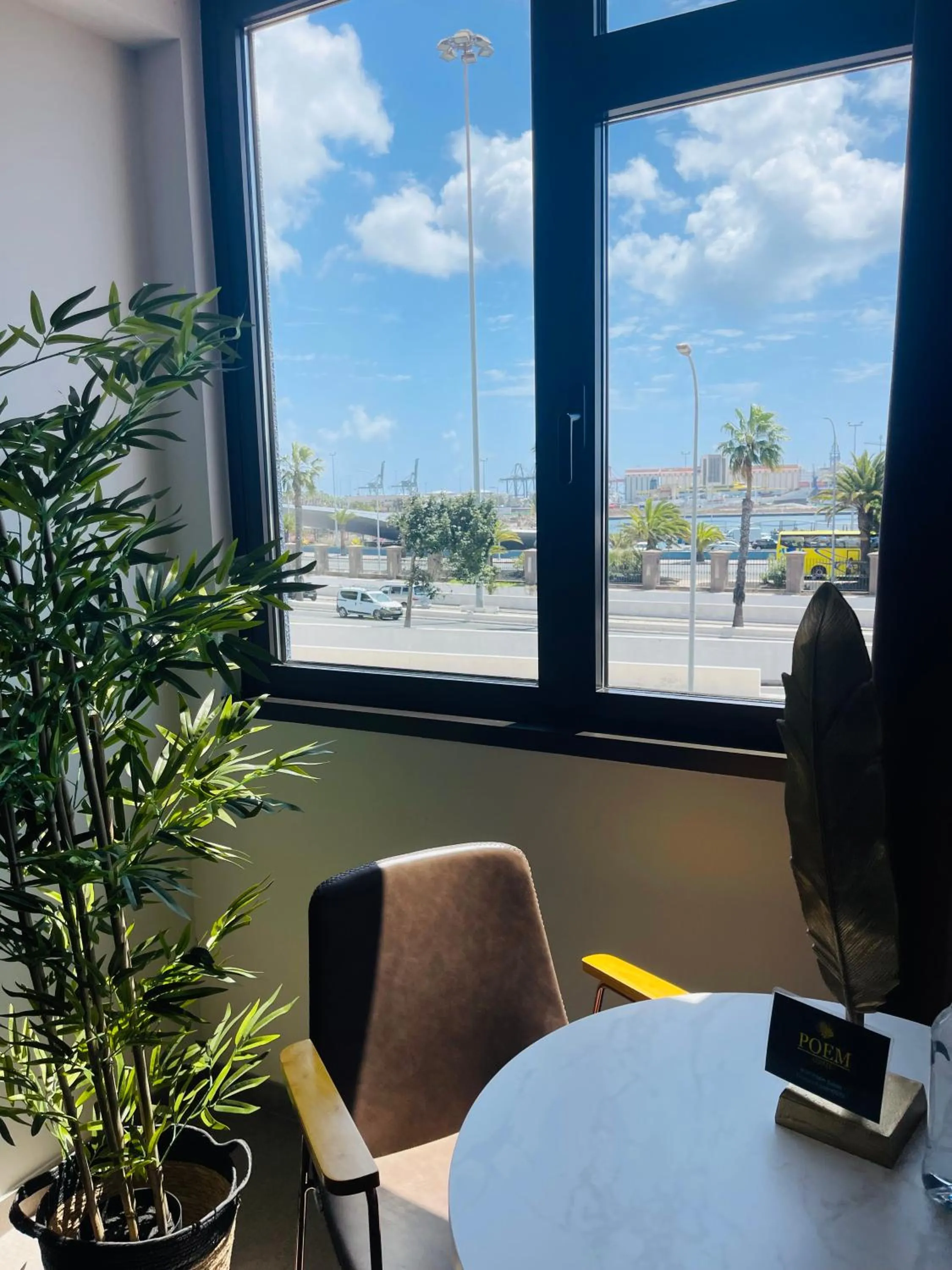 Seating area in Poem Suites, Las Canteras