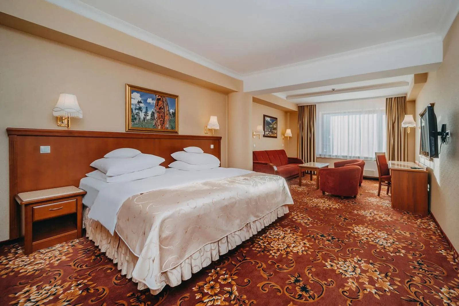 Bed in Hotel Gołębiewski Karpacz