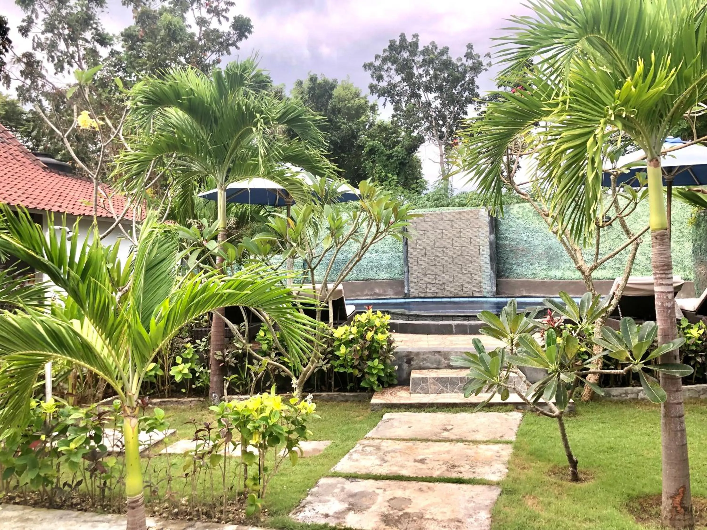 Pool view in The Lucky Cottage