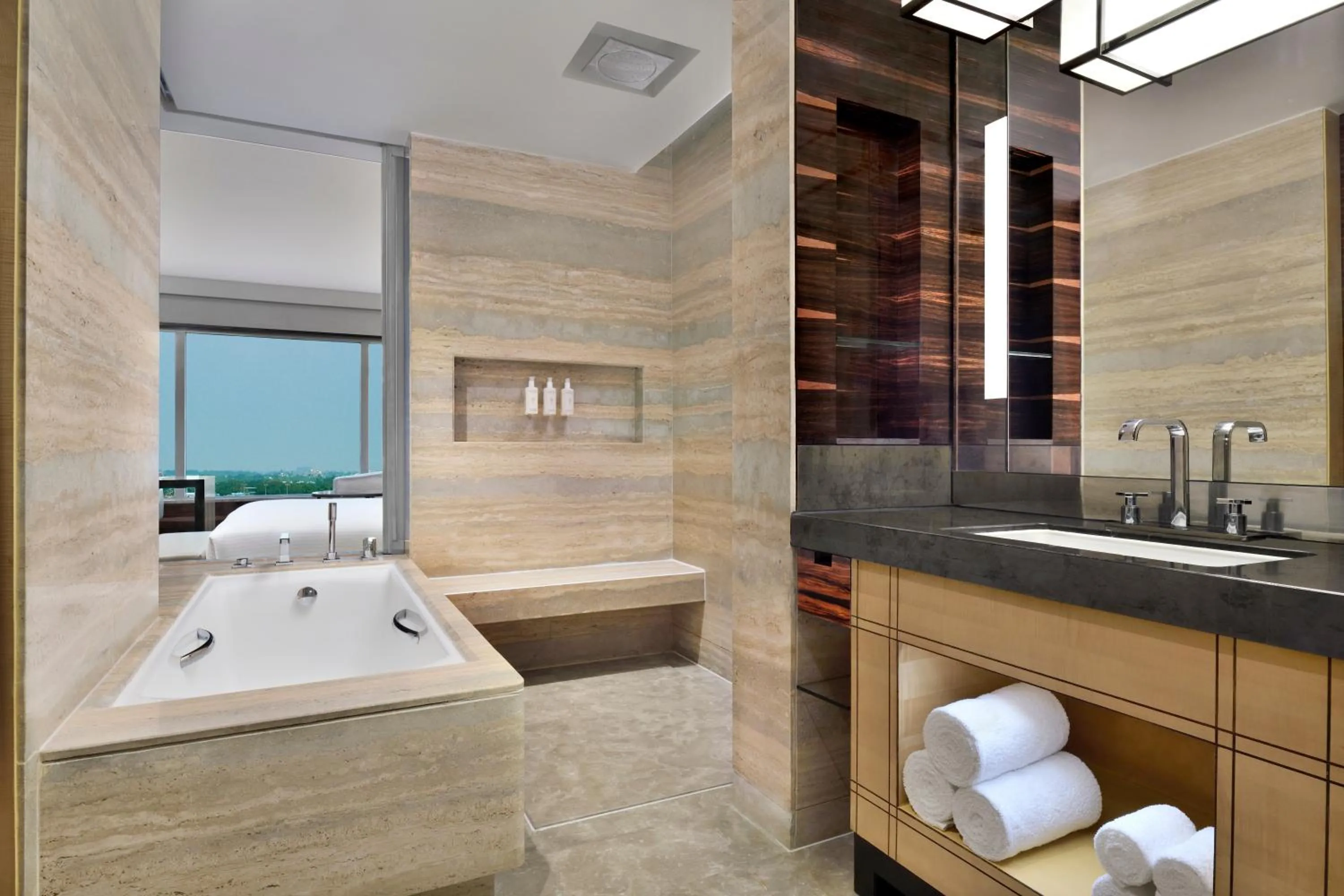 Property building, Bed in JW Marriott Hotel New Delhi Aerocity