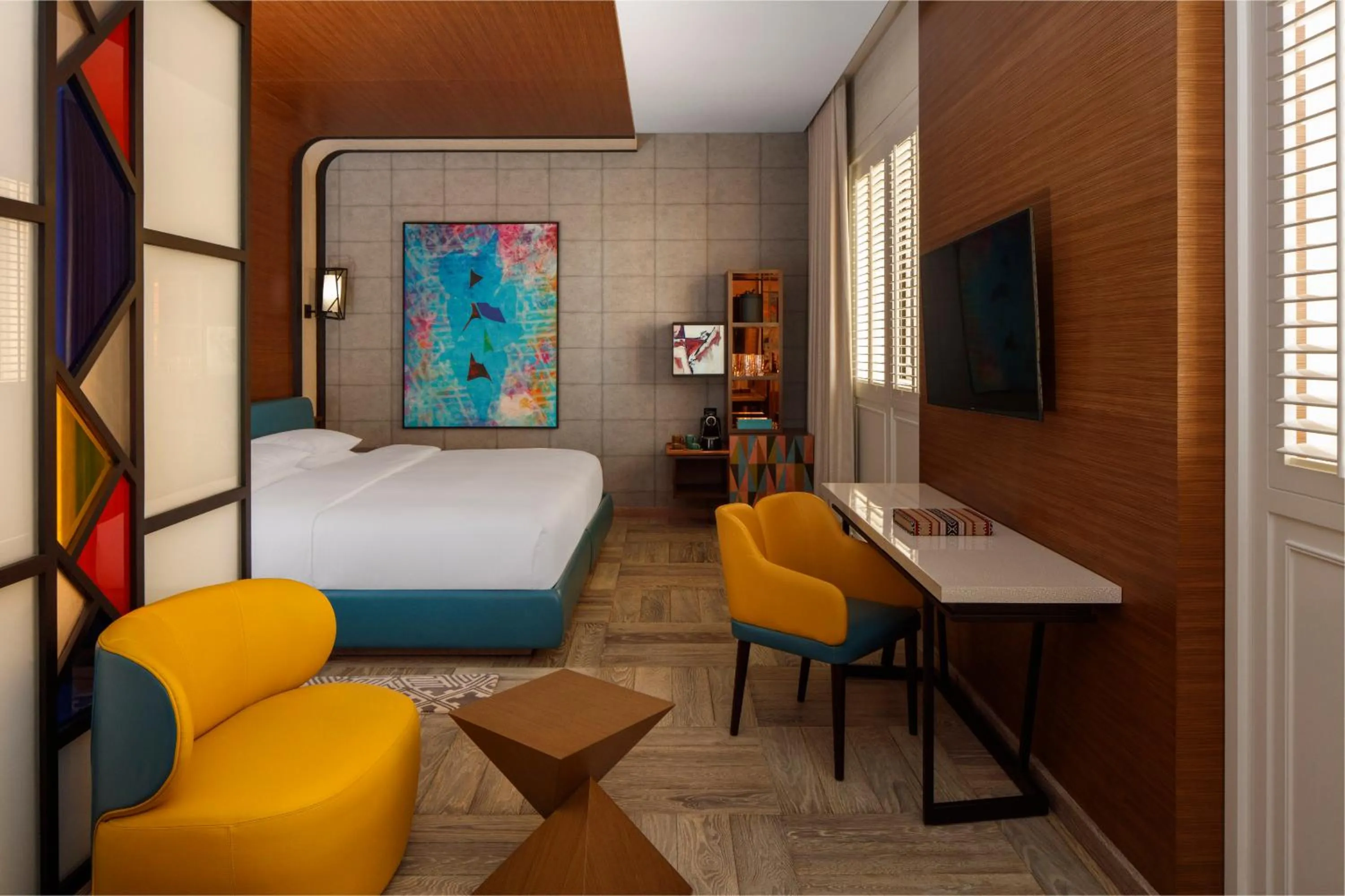 Bedroom, Bed in Andaz Dubai The Palm, By Hyatt