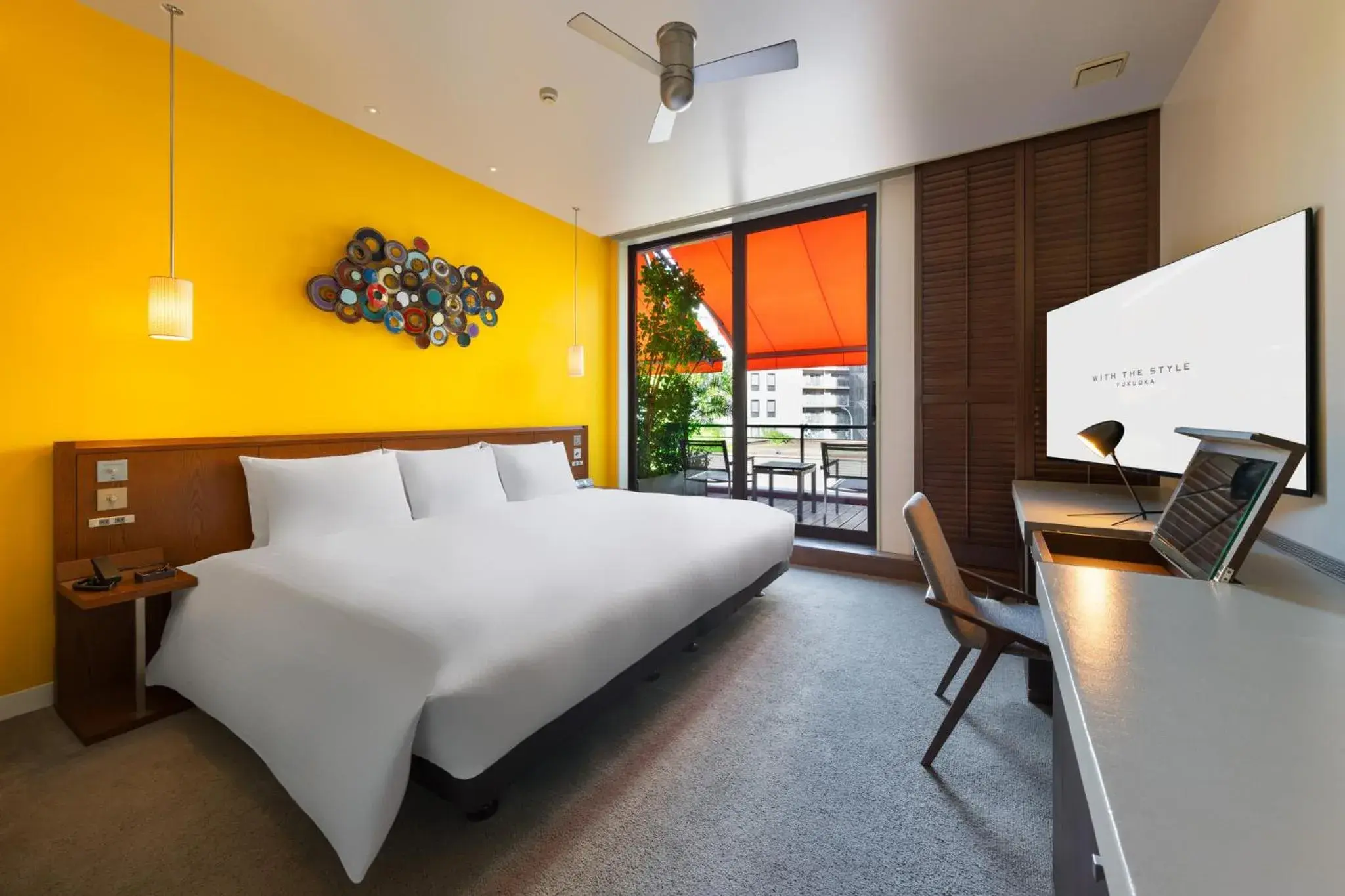 Living room, Bed in With The Style Fukuoka Living room, Bed in With The Style Fukuoka