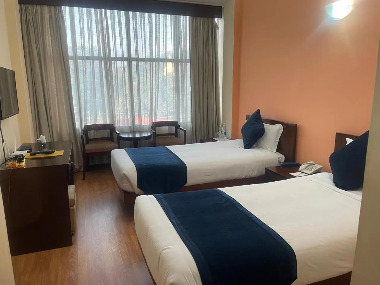 Photo of the whole room, Bed in Airport Hotel Kathmandu - Near Pashupatinath Temple