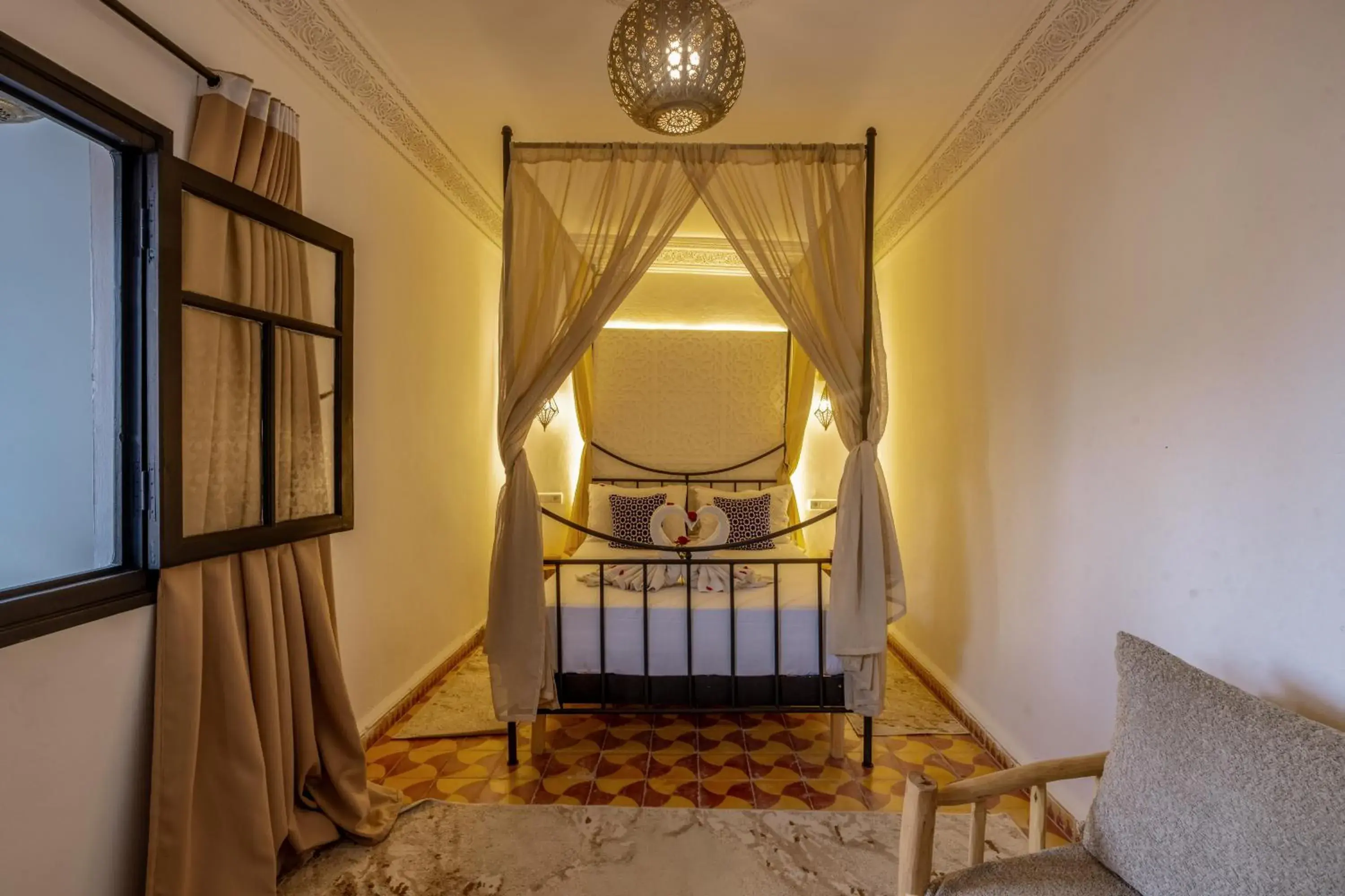 Bed in Riad des remparts Marrakech Bed in Riad des remparts Marrakech