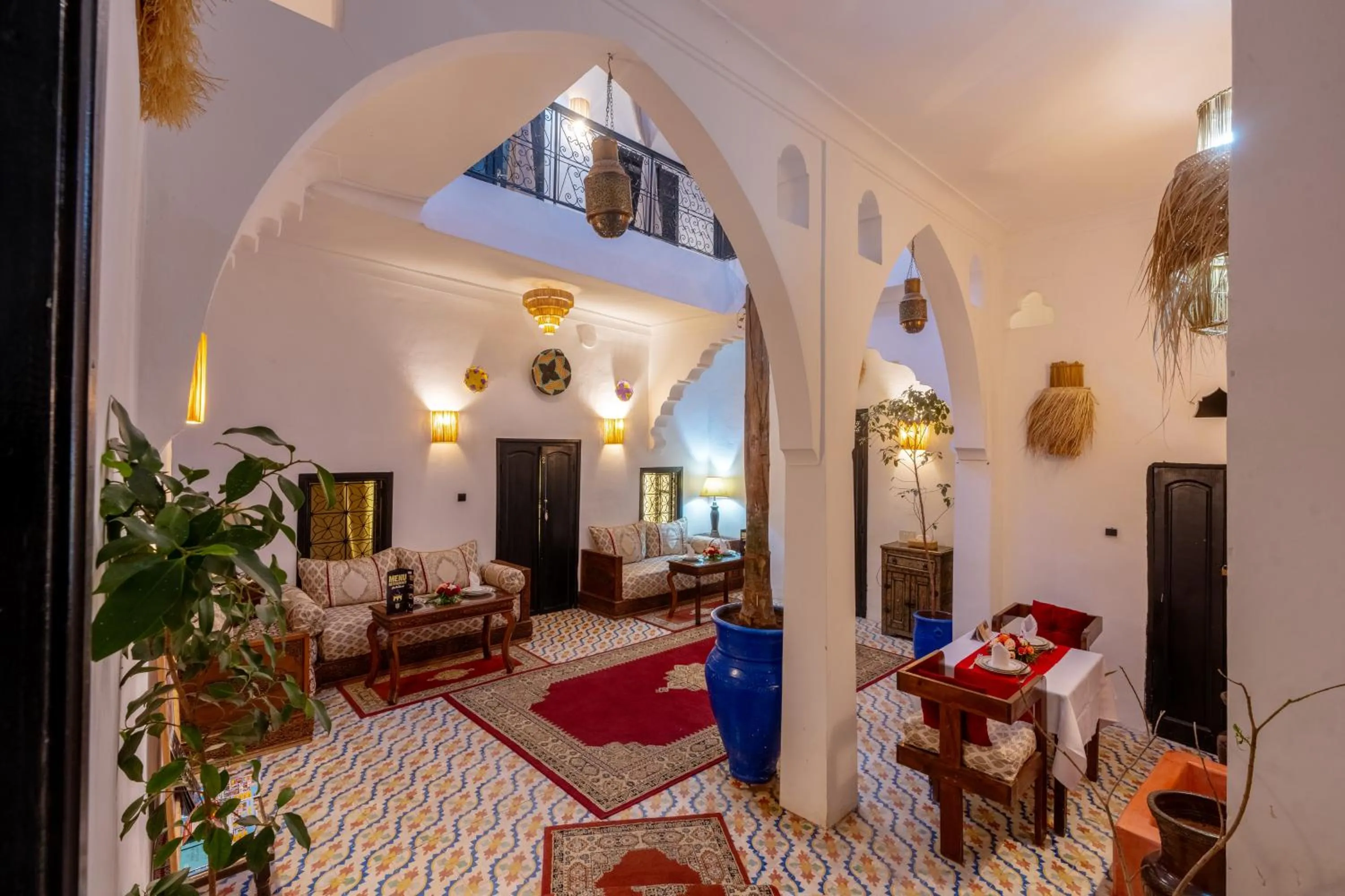 Inner courtyard view in Riad des remparts Marrakech