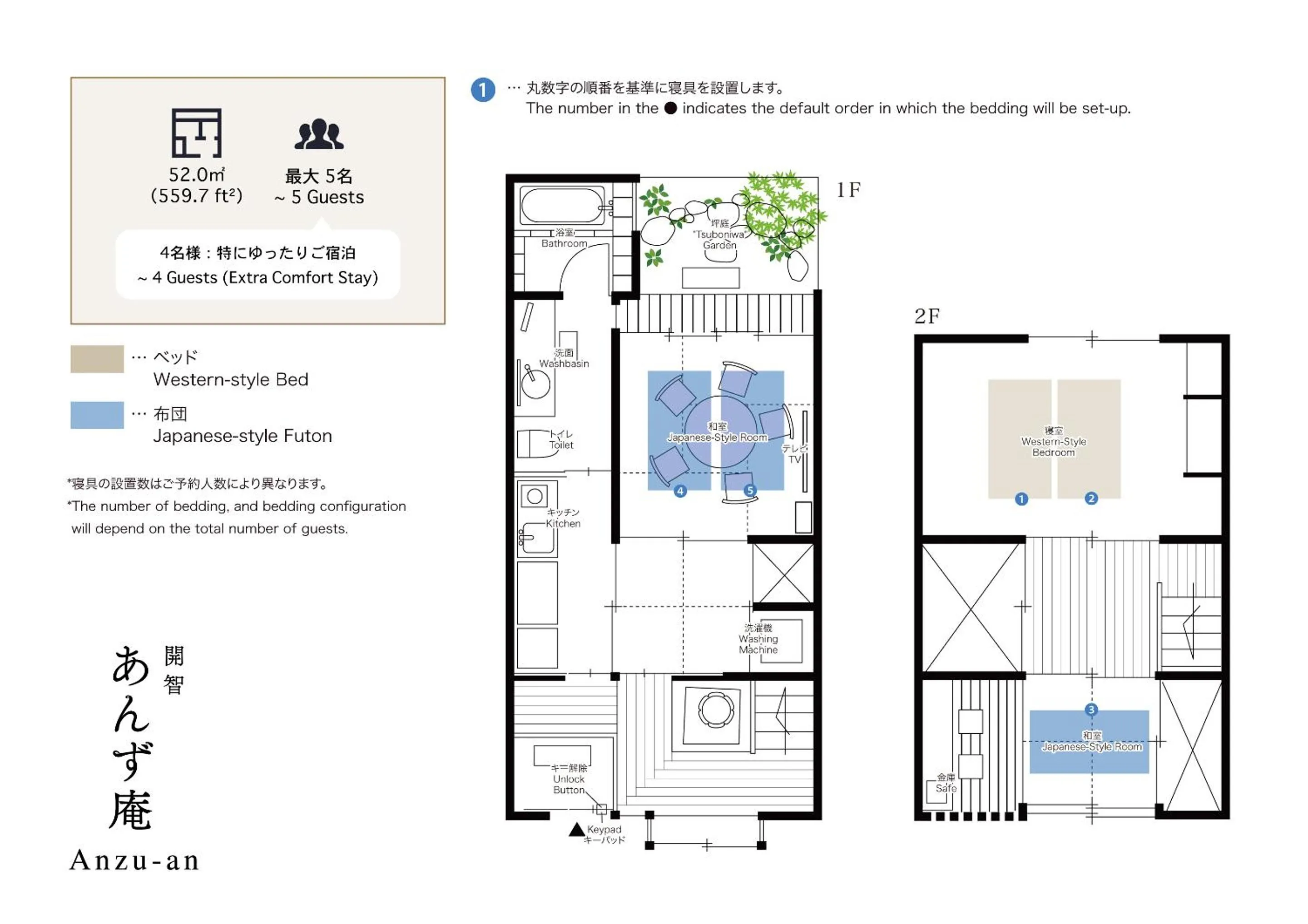 Floor plan in Anzu an Machiya House