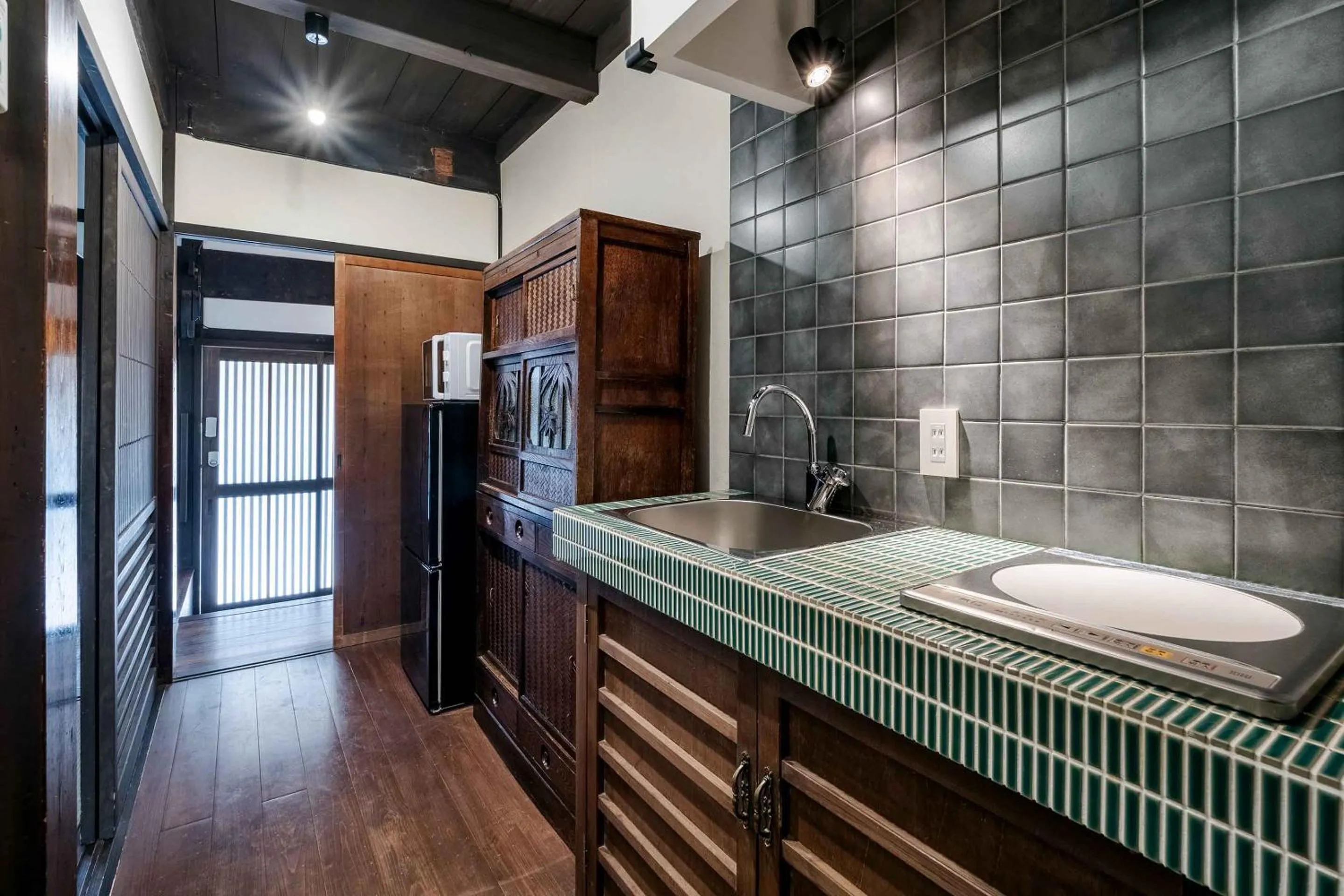 kitchen in Anzu an Machiya House