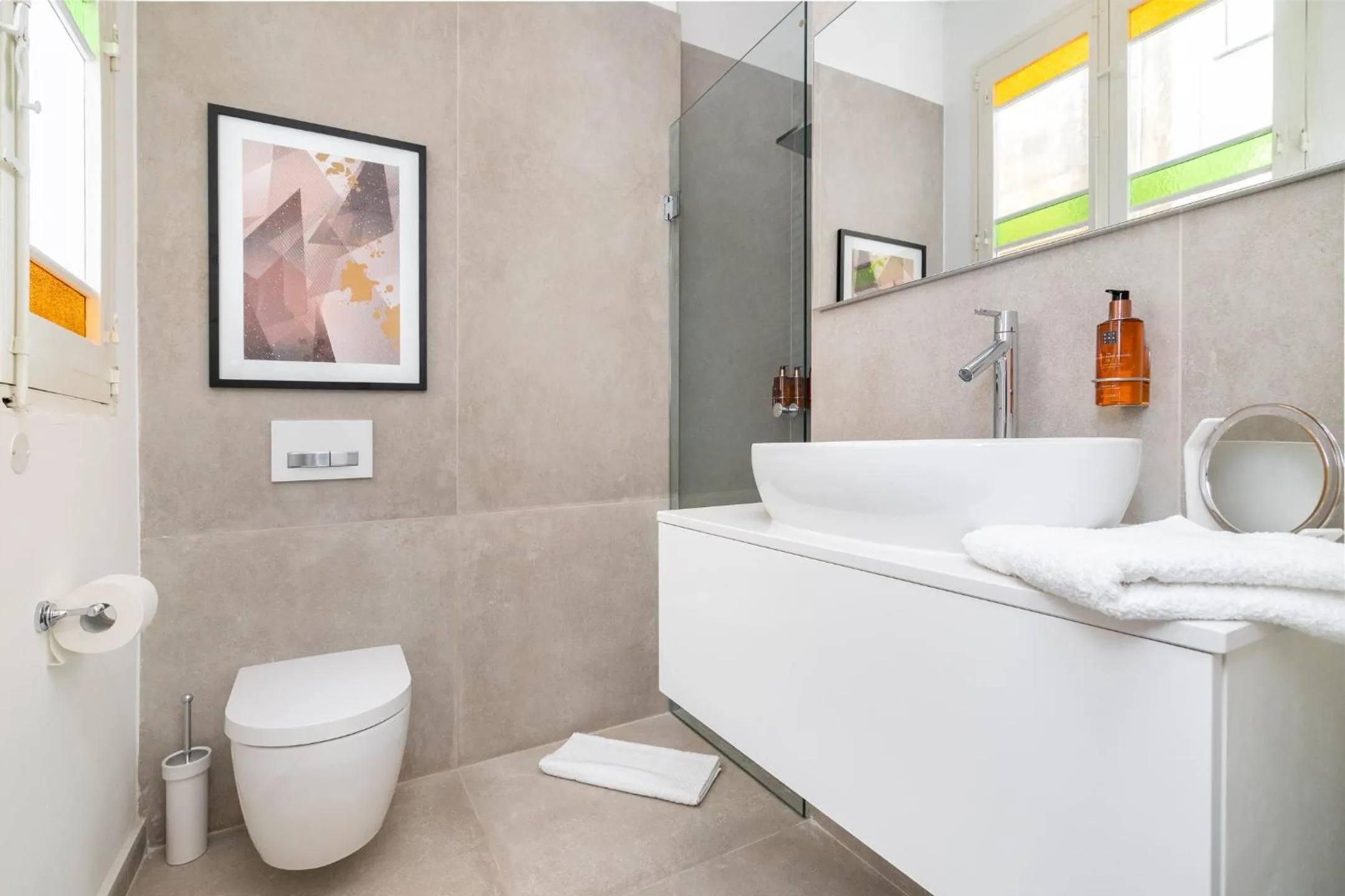 Shower in Amazing Art Deco Villa 150m to sea with Daily Housekeeping