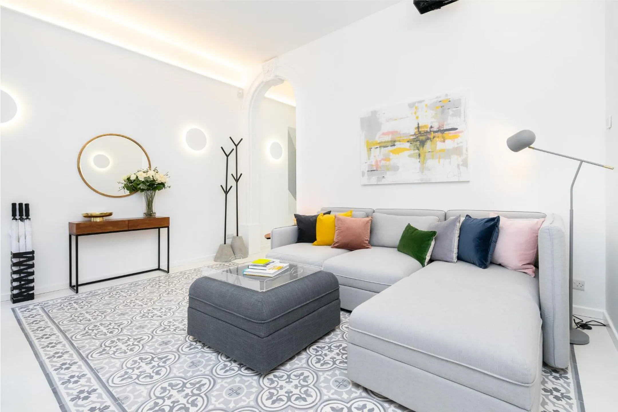 Living room, Bed in Amazing Art Deco Villa 150m to sea with Daily Housekeeping