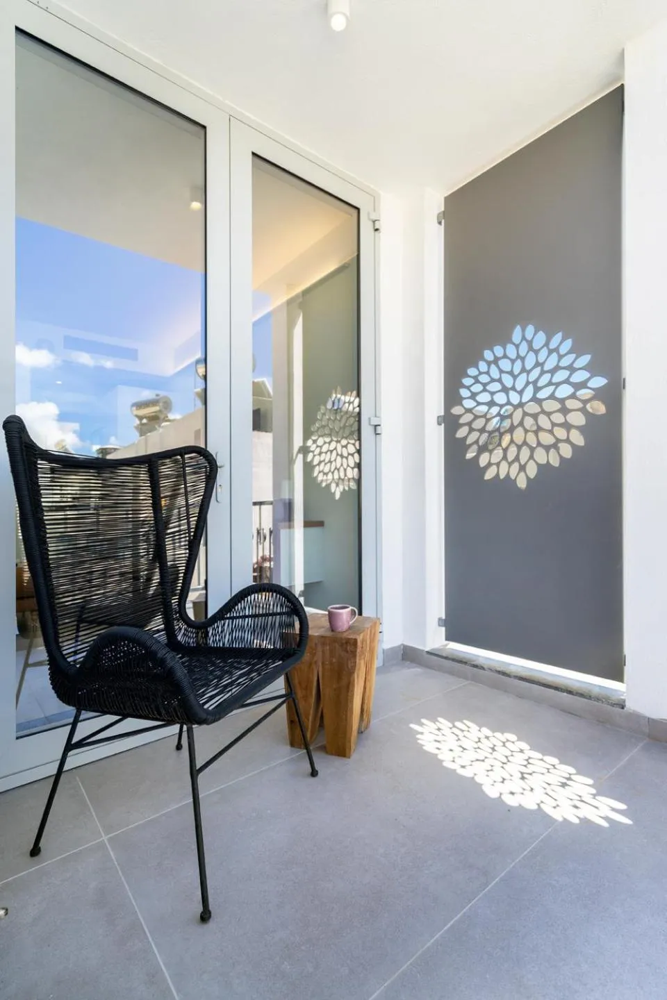 Patio in Amazing Art Deco Villa 150m to sea with Daily Housekeeping