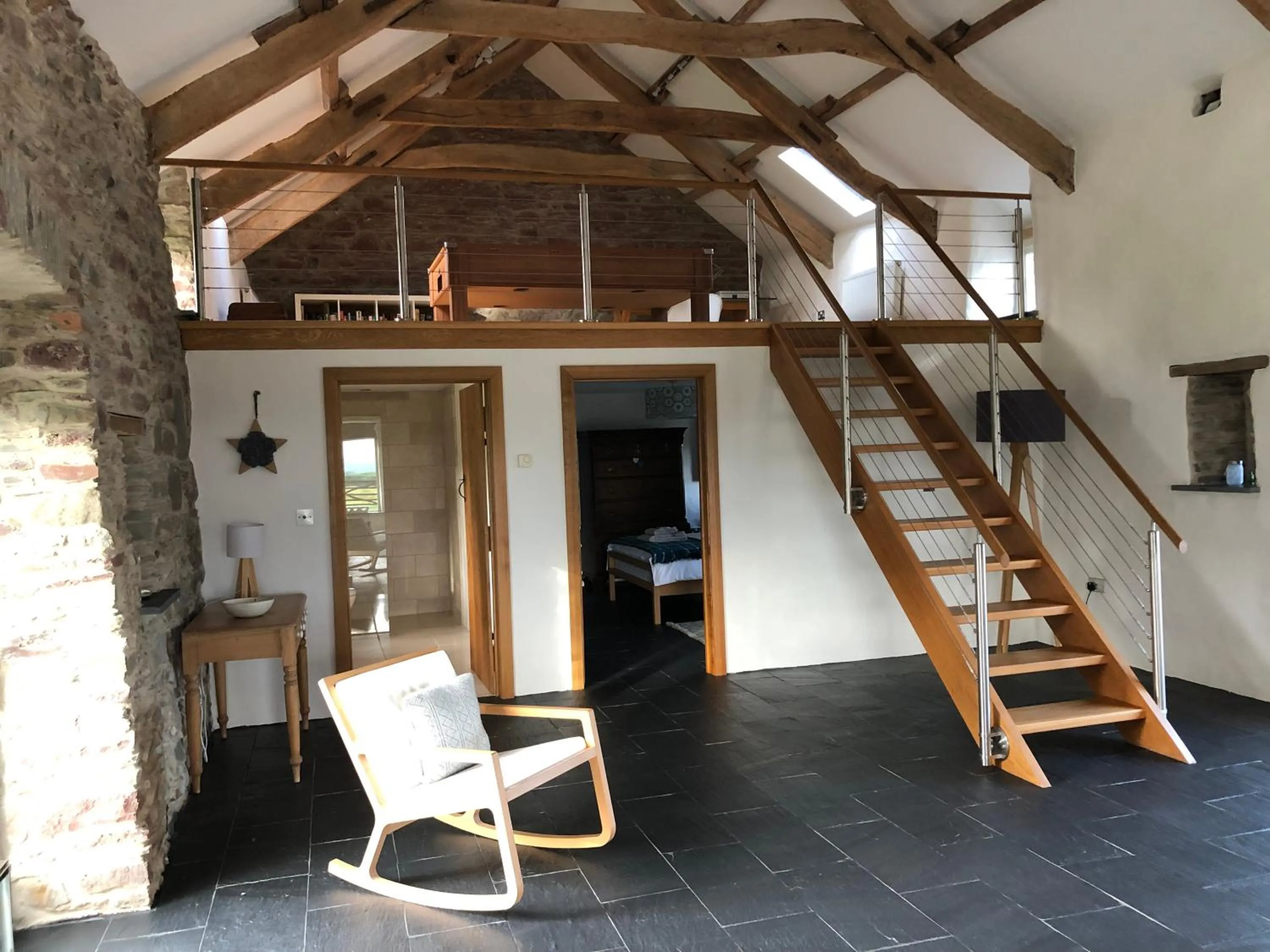 Seating area in Dan y Graig Barn, Carmarthen