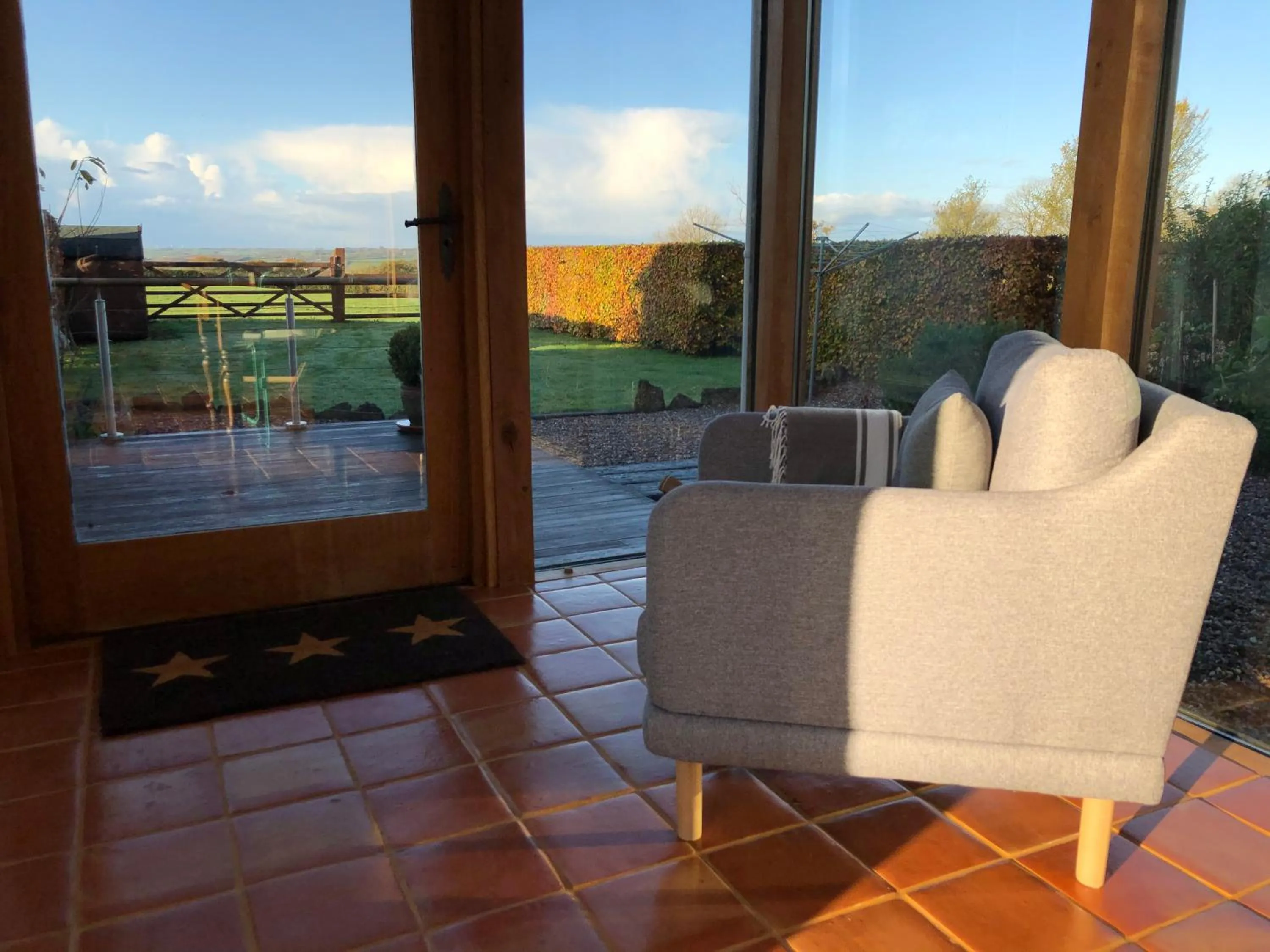 Garden view in Dan y Graig Barn, Carmarthen