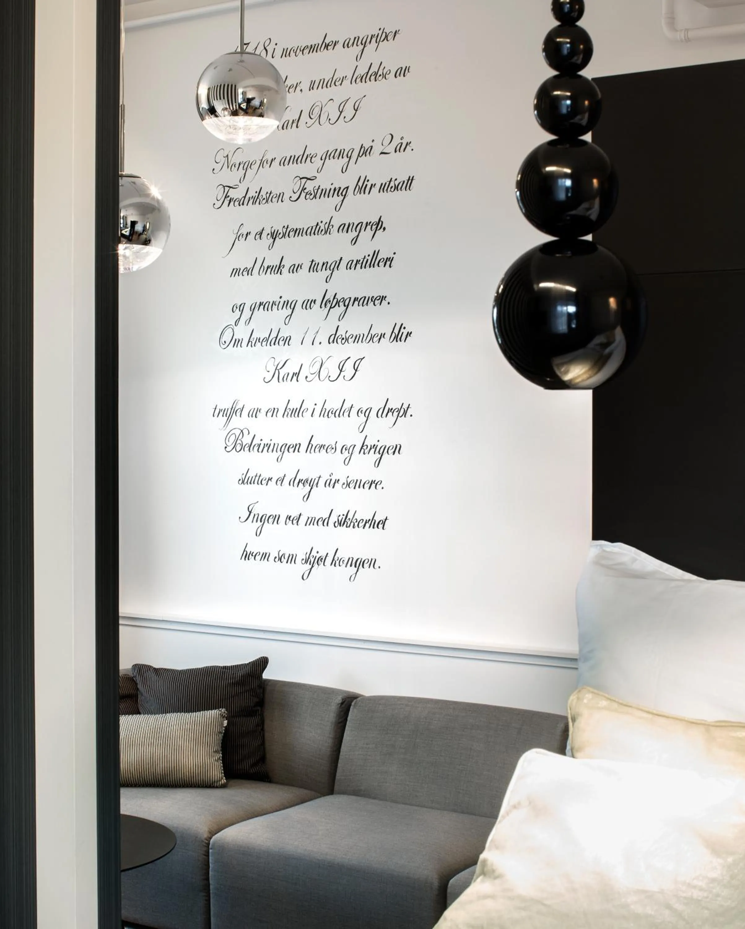 Decorative detail, Bed in Fredriksten Hotell