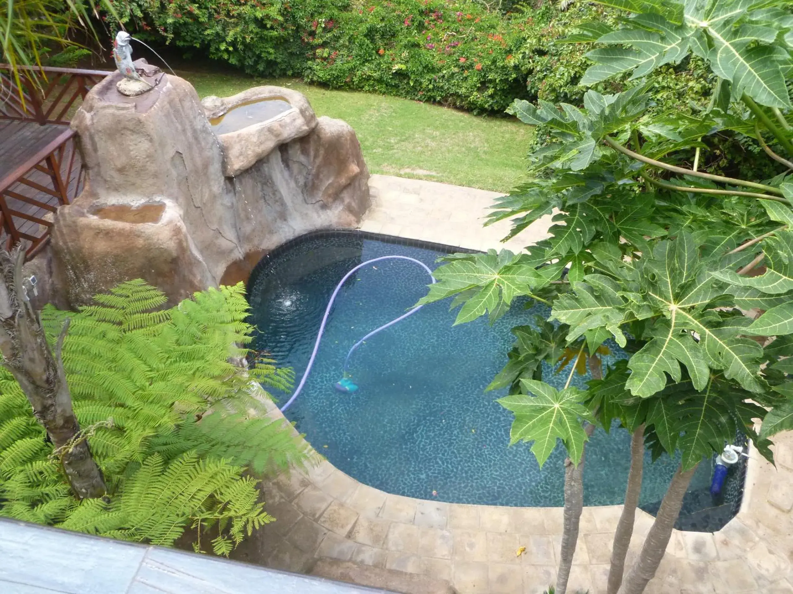 Pool view in Bon A Vie Self-catering and b&b Gonubie Full Solar Power, no load shedding! Pool view in Bon A Vie Self-catering and b&b Gonubie Full Solar Power, no load shedding!