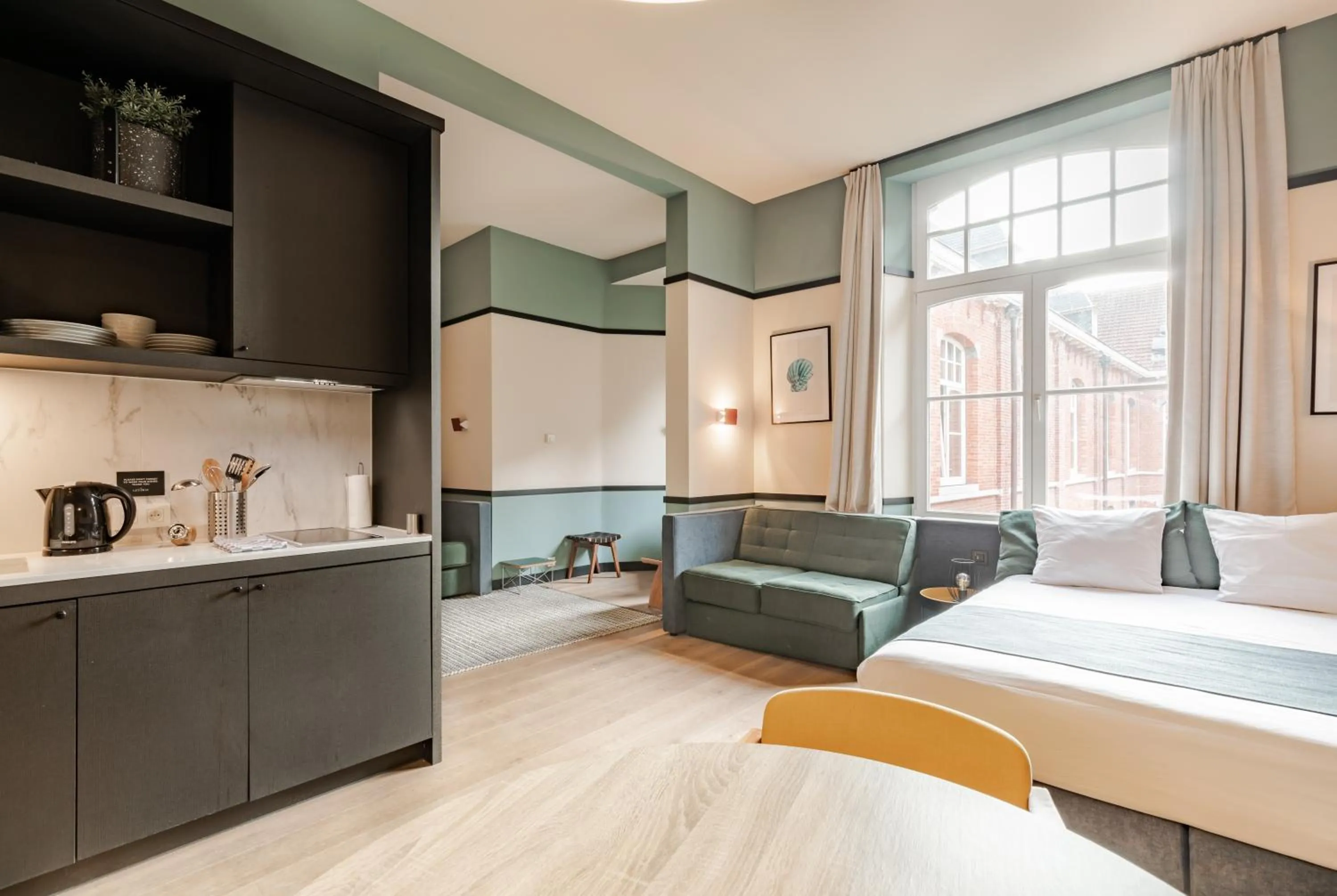 Bed in Getaway Studios Gent