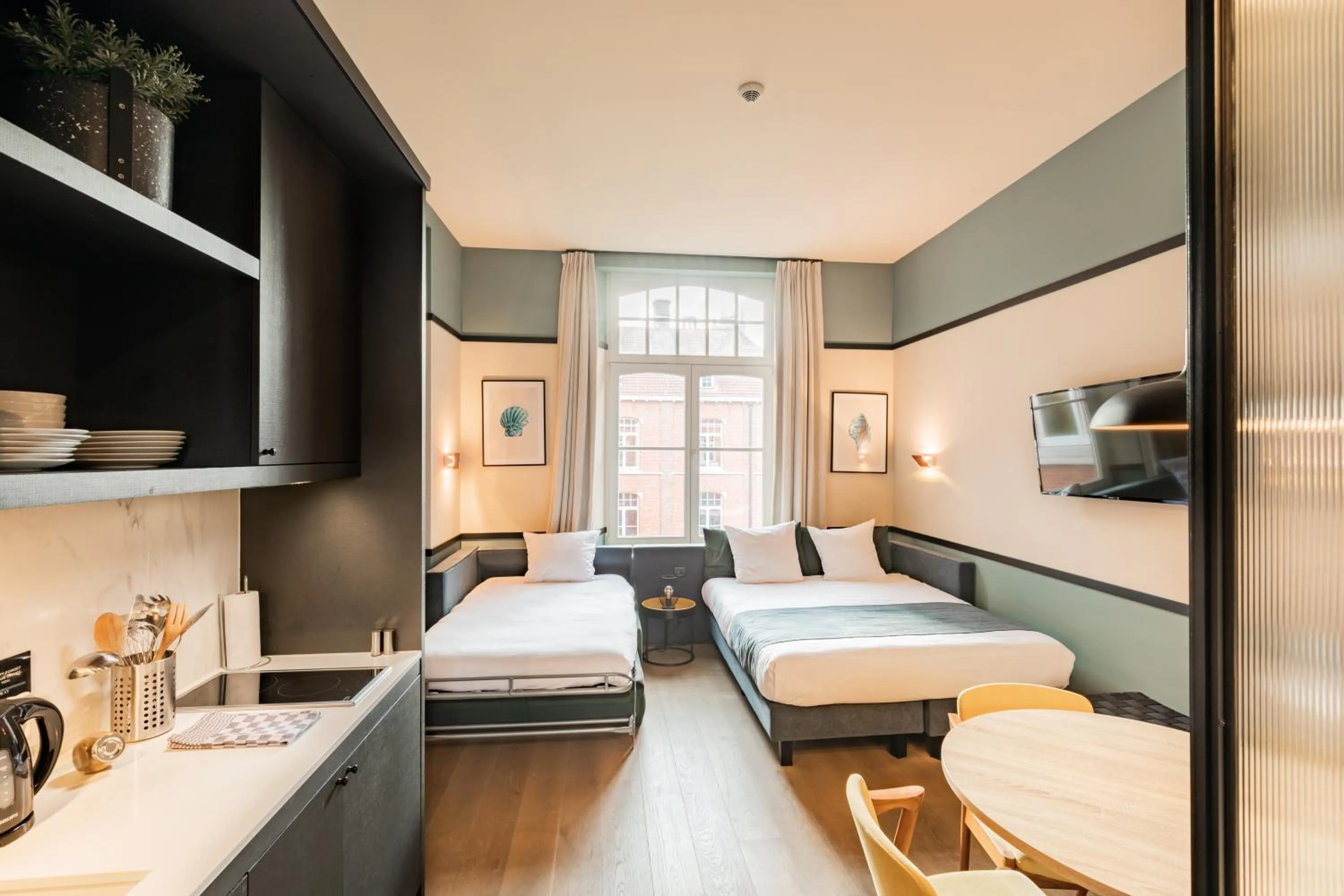 Bed in Getaway Studios Gent