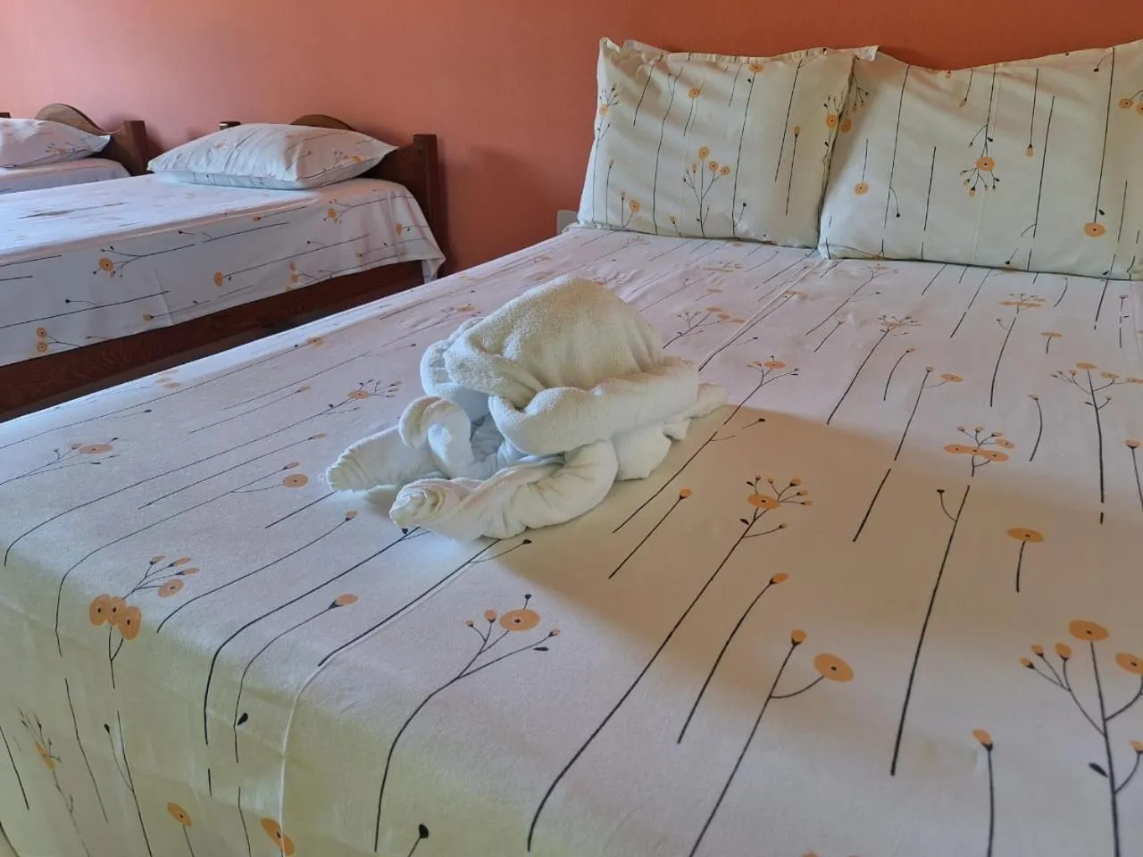 Bed in Pousada Água Viva
