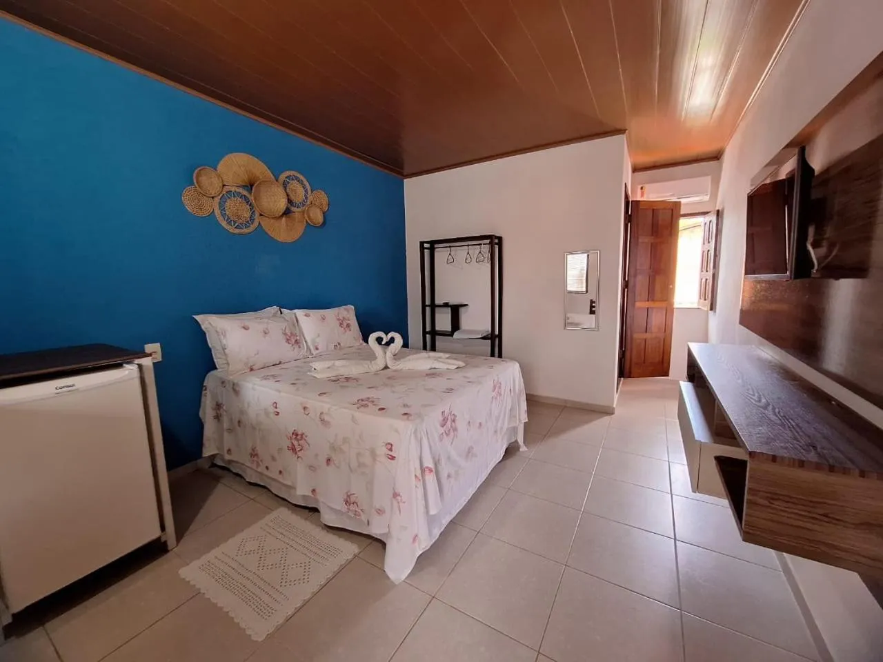 Bed in Pousada Água Viva