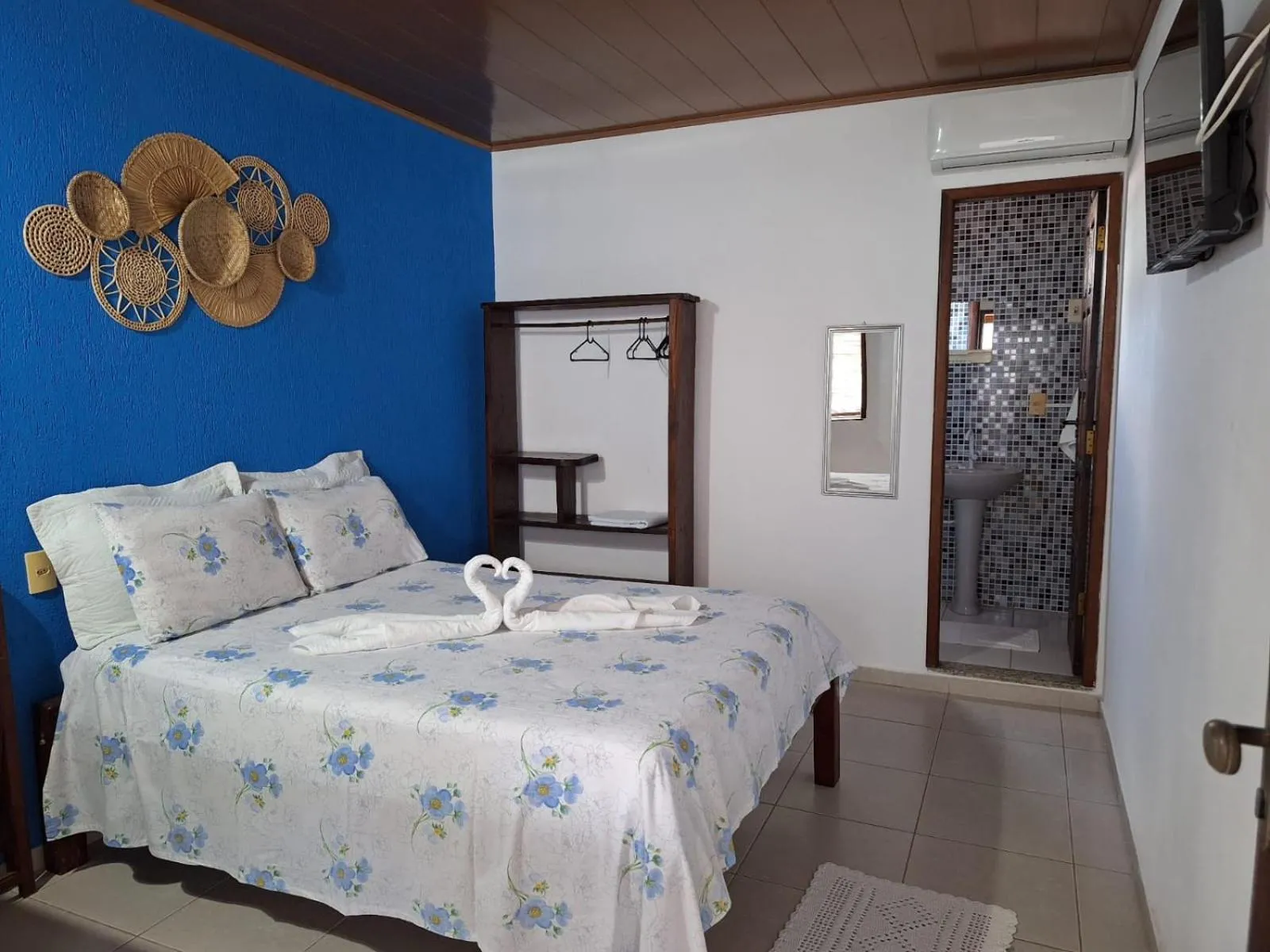 Bed in Pousada Água Viva