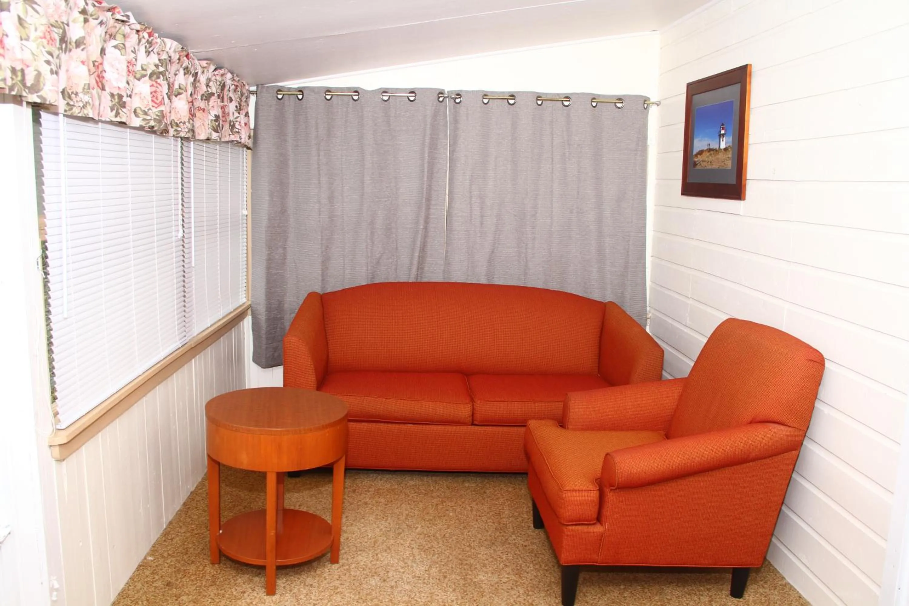 Seating area in By the Bay Cottages