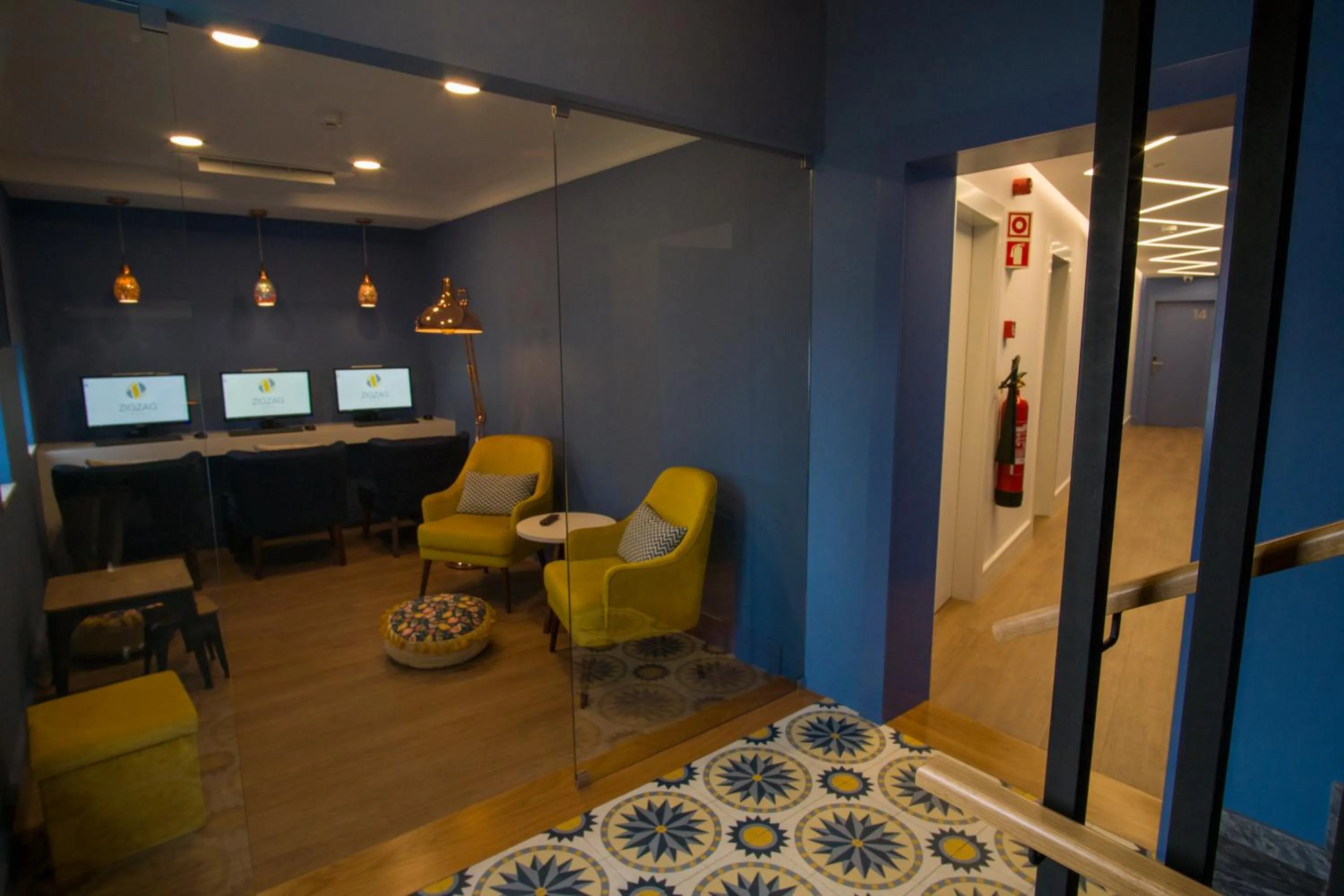 Seating area in ZIGZAG HOSTEL