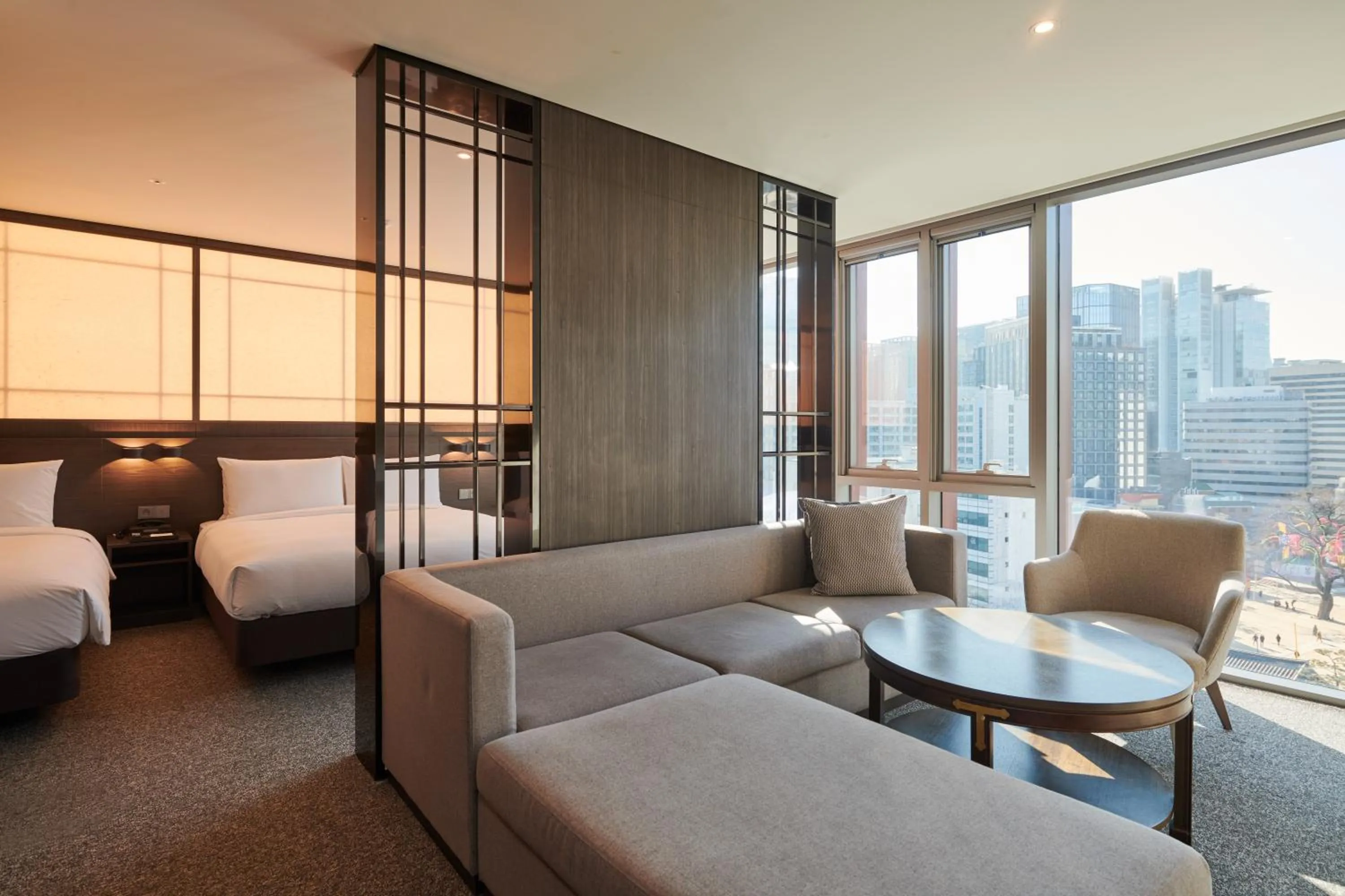 Living room, Bed in Nine Tree by Parnas Seoul Insadong