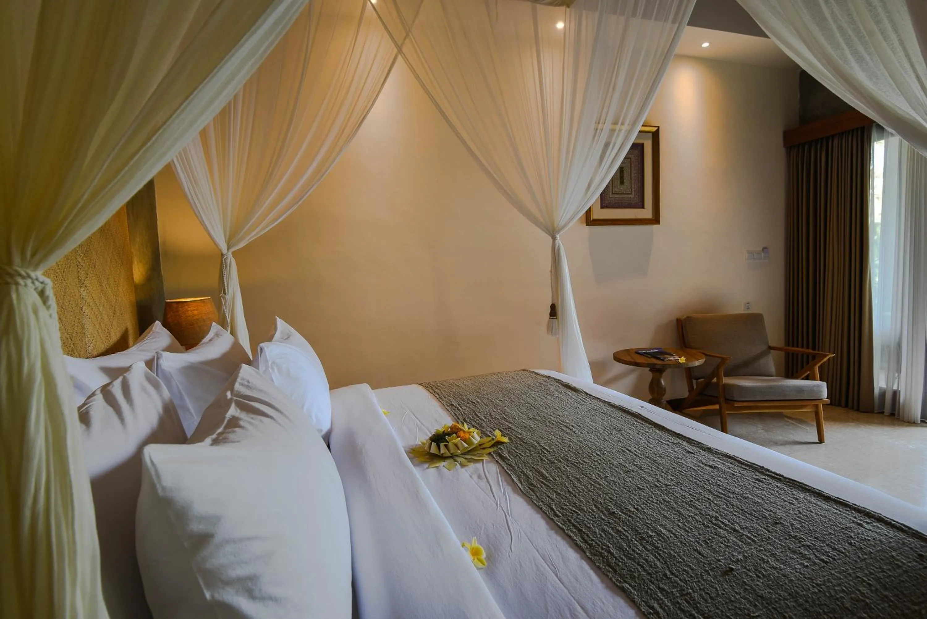 Bed in Purana Suite Ubud