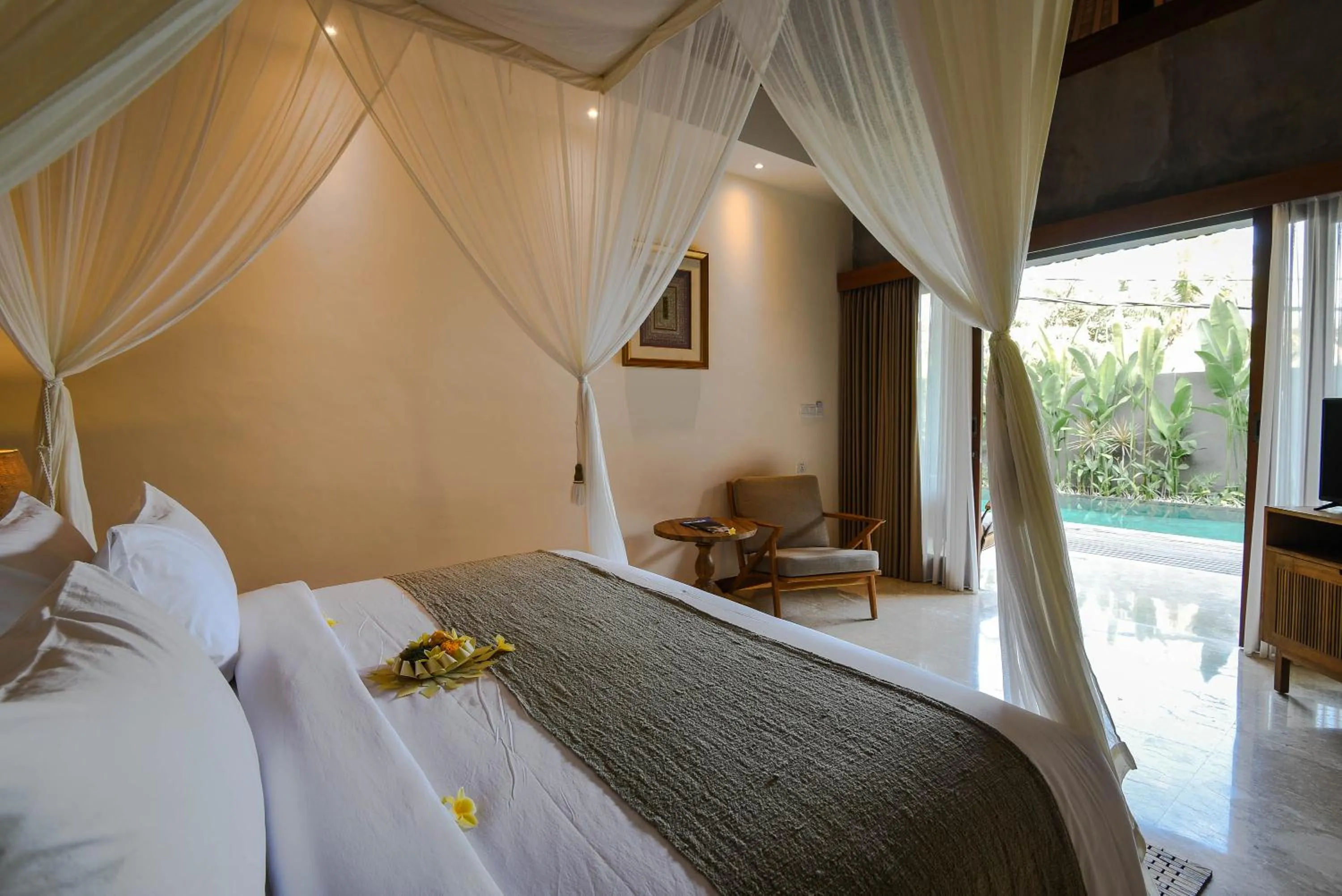Bed in Purana Suite Ubud