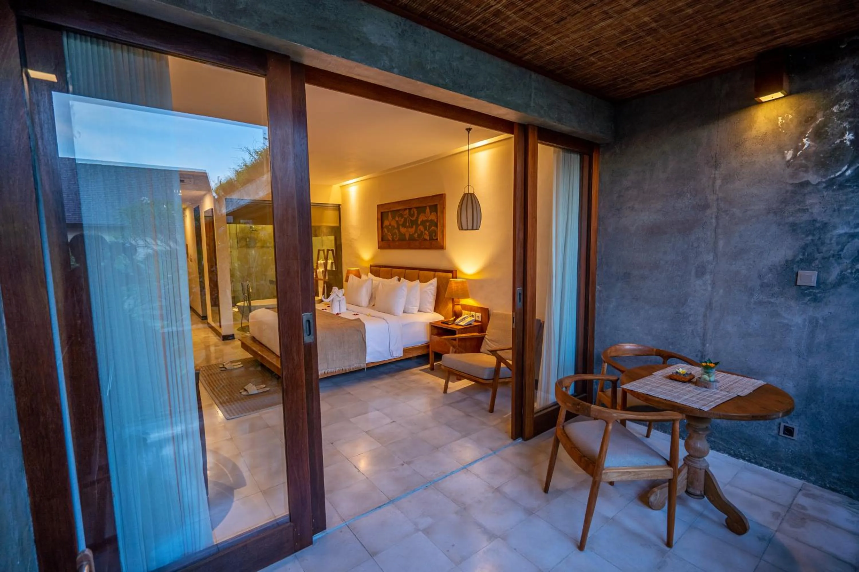 View (from property/room), Bed in Purana Suite Ubud