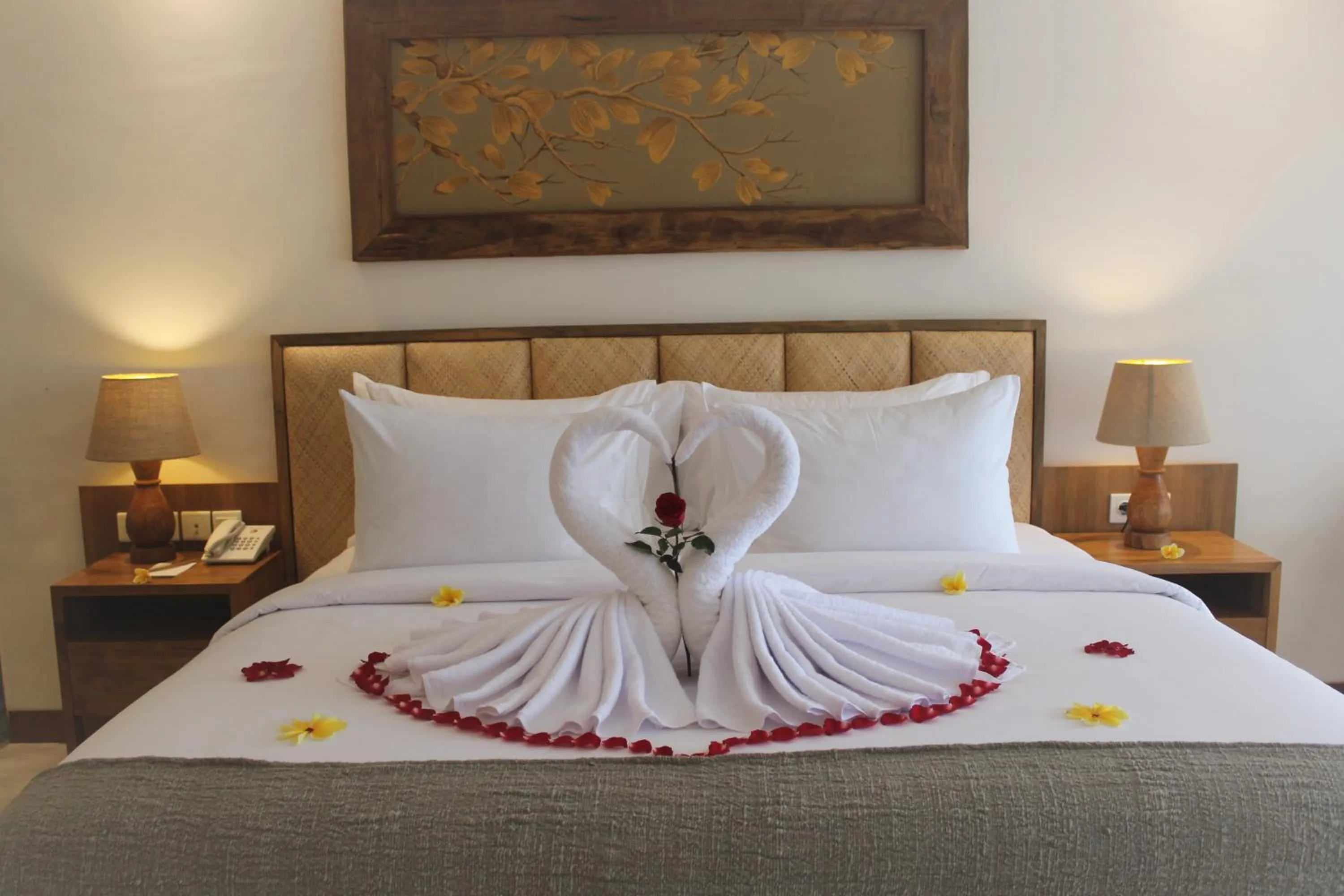 Bed in Purana Suite Ubud