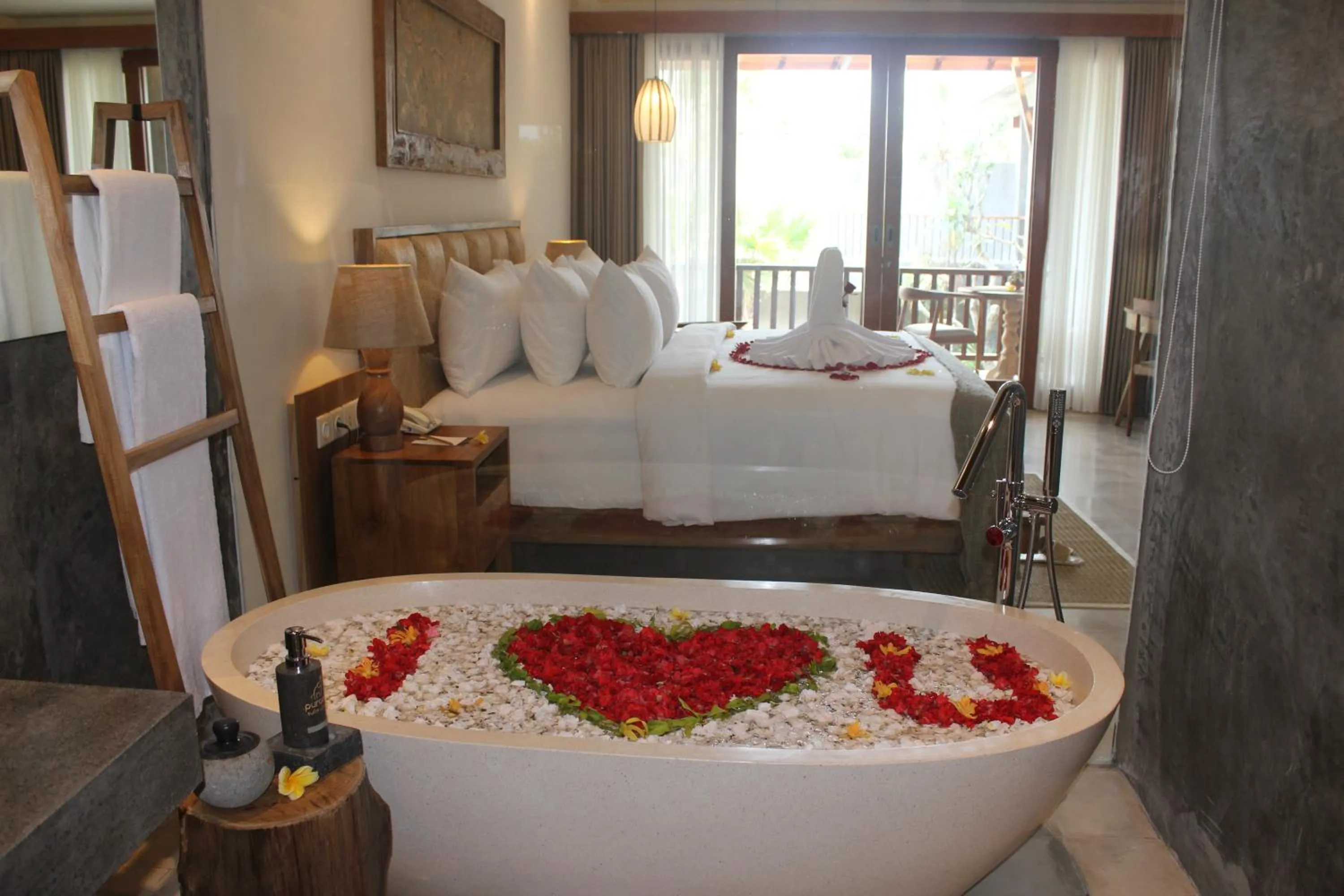 Decorative detail, Bed in Purana Suite Ubud