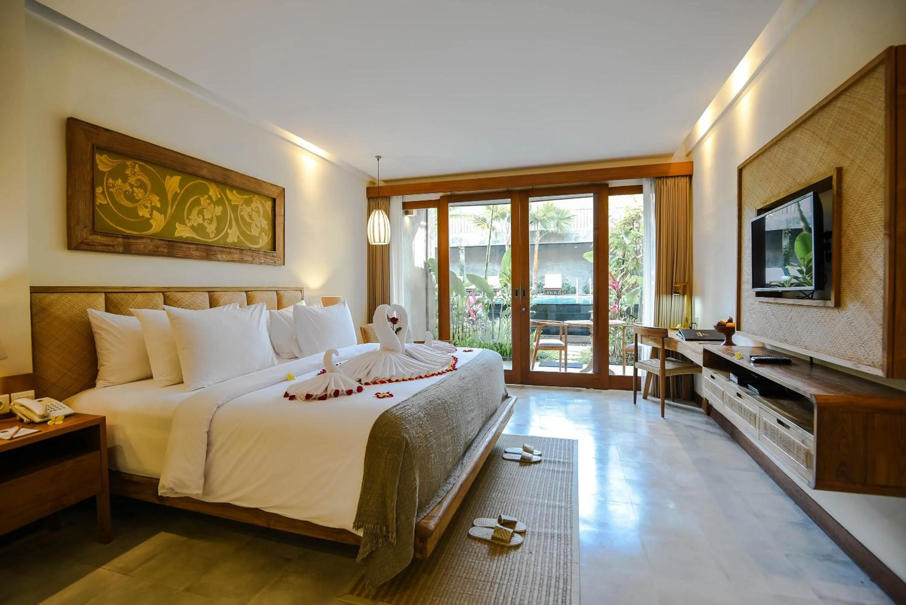 Bed in Purana Suite Ubud