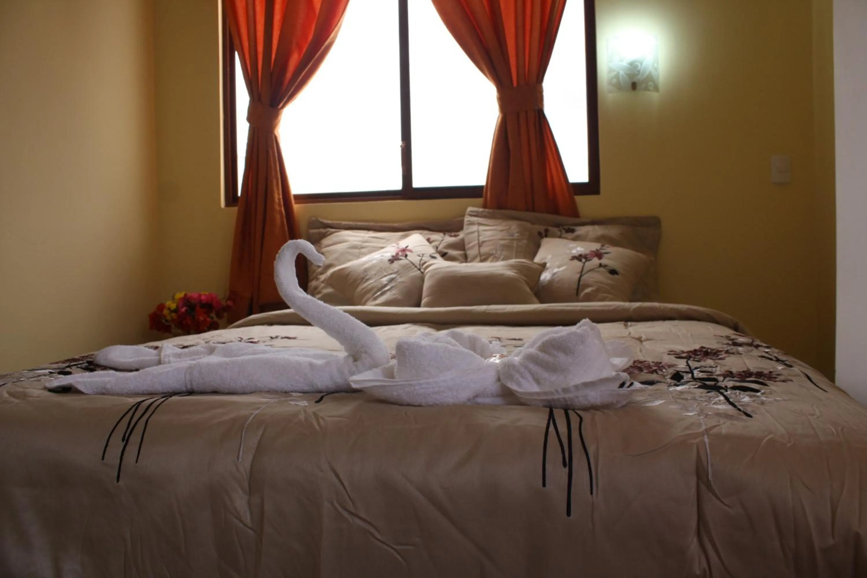 Decorative detail, Bed in Hostal España