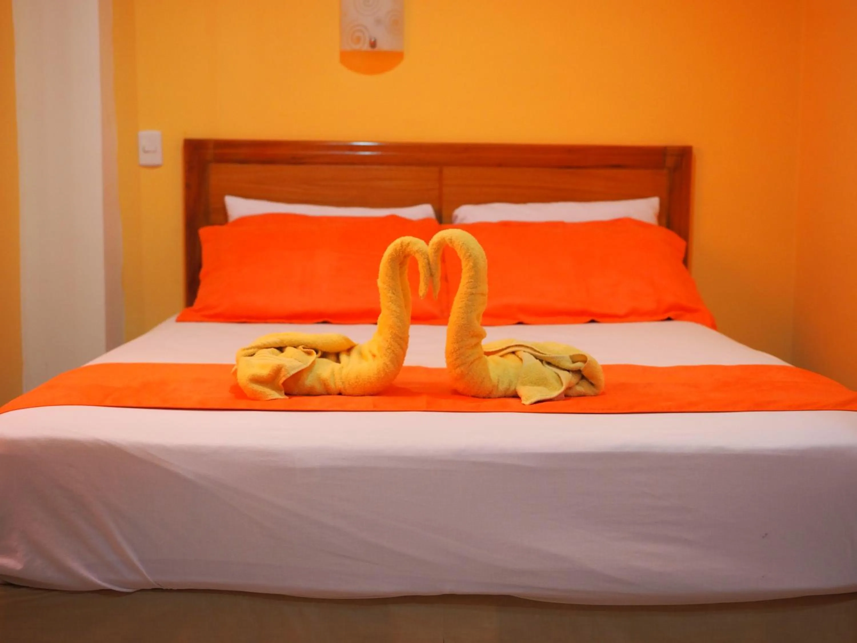 Decorative detail, Bed in Hostal España