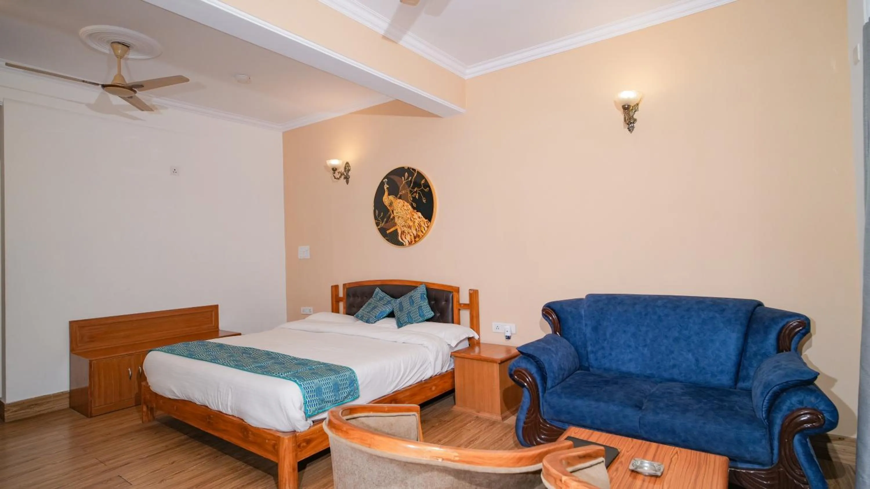 Seating area, Bed in Neelesh Inn- A Luxury Lake View Hotel- 20 kms from Nainital