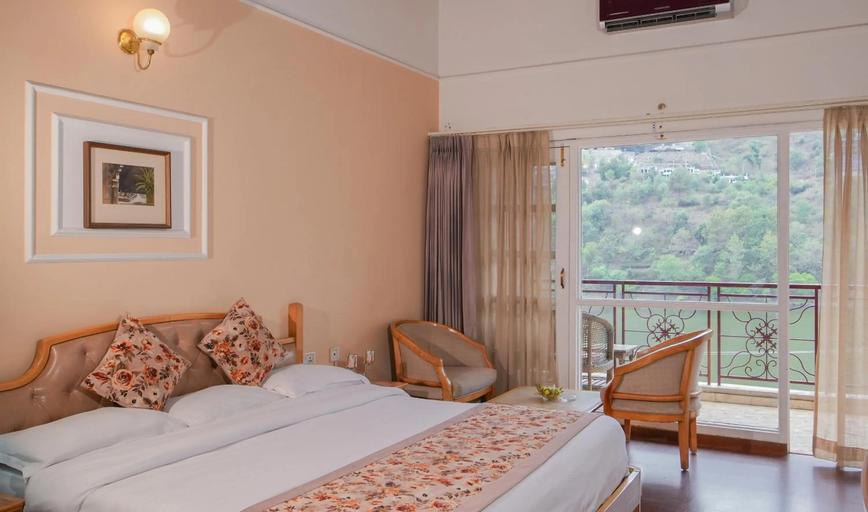 View (from property/room), Bed in Neelesh Inn- A Luxury Lake View Hotel- 20 kms from Nainital