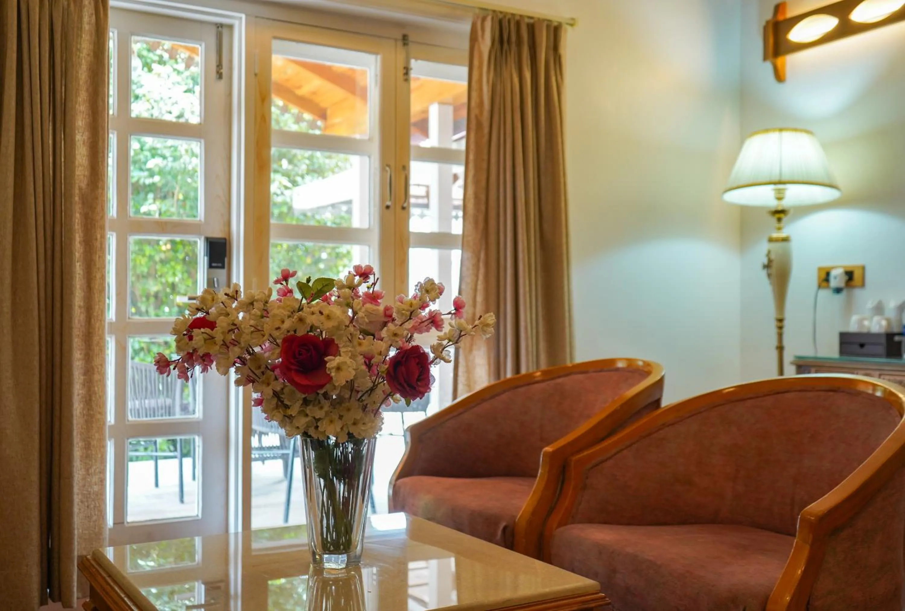 Seating area in Neelesh Inn- A Luxury Lake View Hotel- 20 kms from Nainital