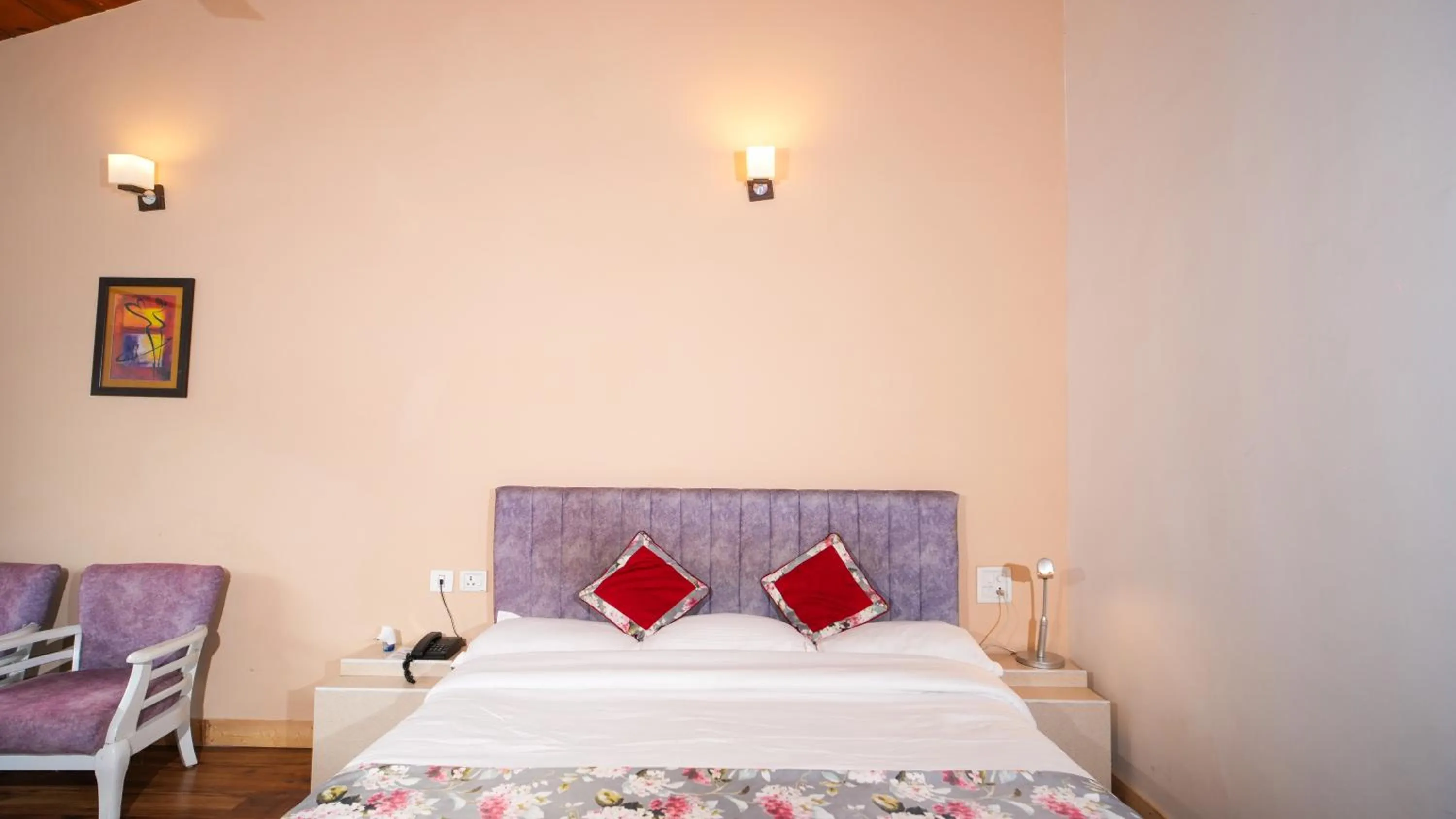 Bed in Neelesh Inn- A Luxury Lake View Hotel- 20 kms from Nainital