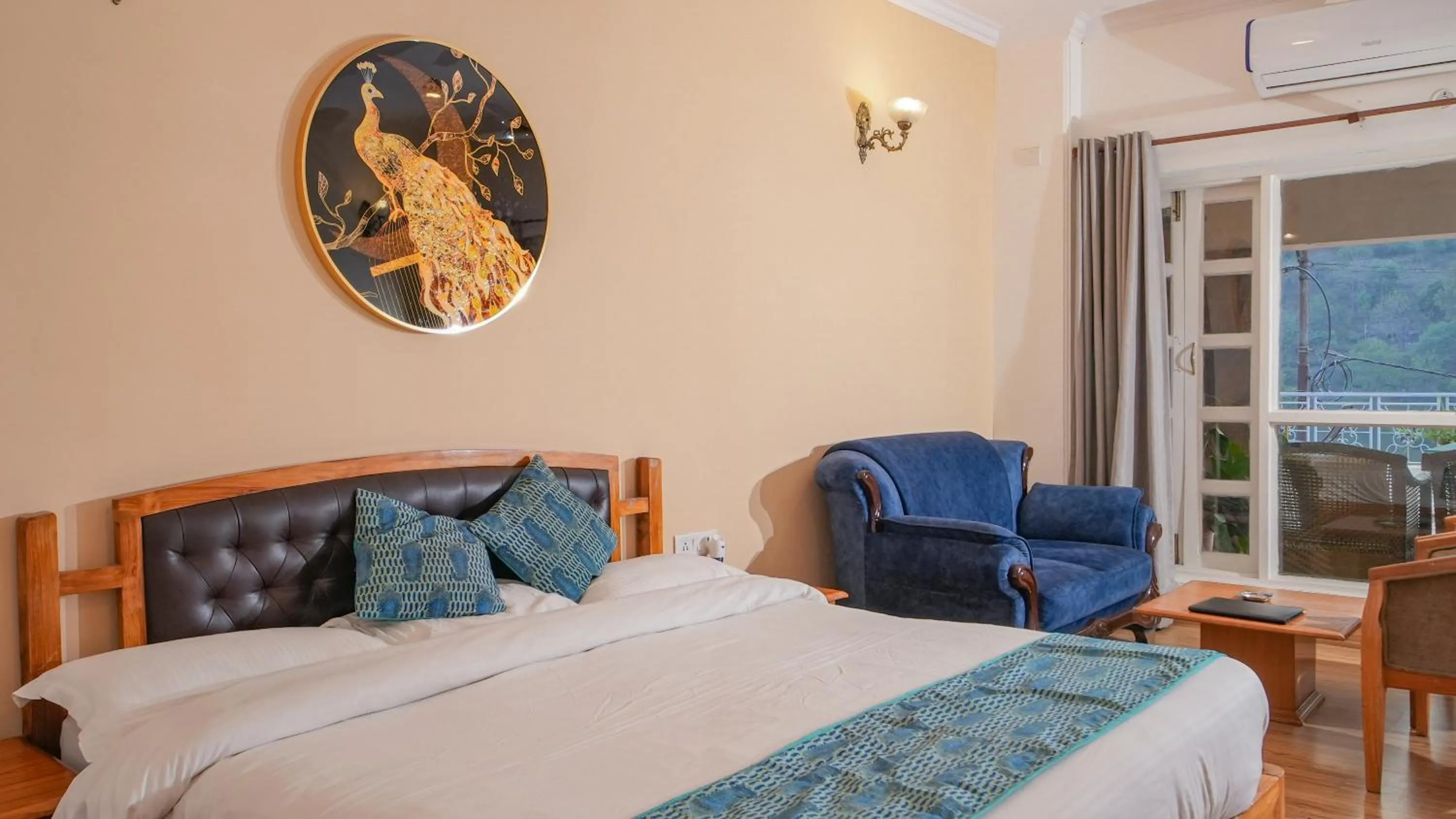 Living room, Bed in Neelesh Inn- A Luxury Lake View Hotel- 20 kms from Nainital